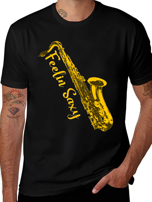 Feelin Saxy Black Graphic Tee