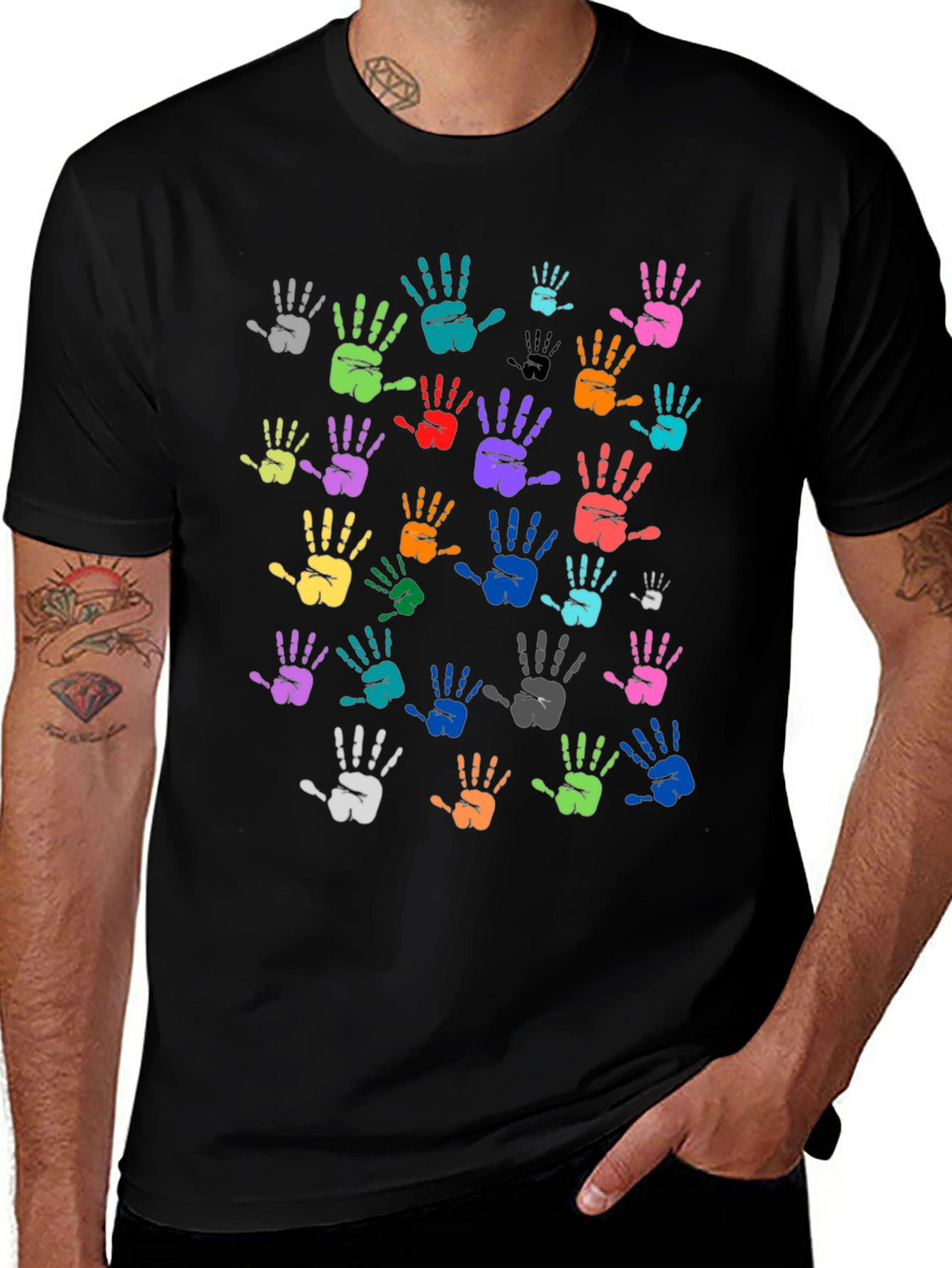 Colorful Handprint T-Shirt