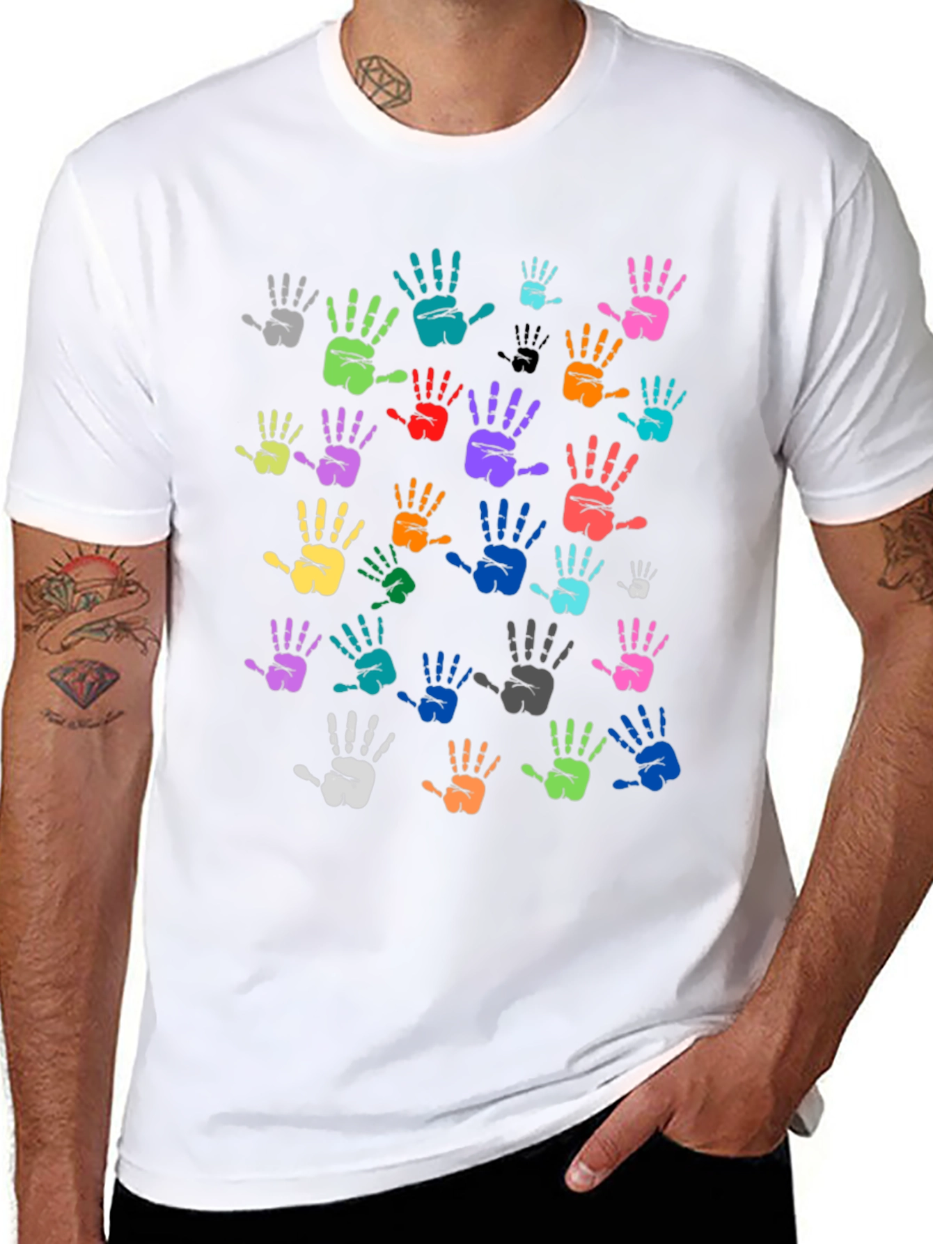 Colorful Handprint T-Shirt