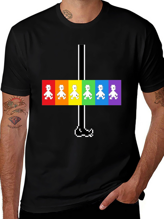 Retro Rainbow Pixel Walk T-Shirt