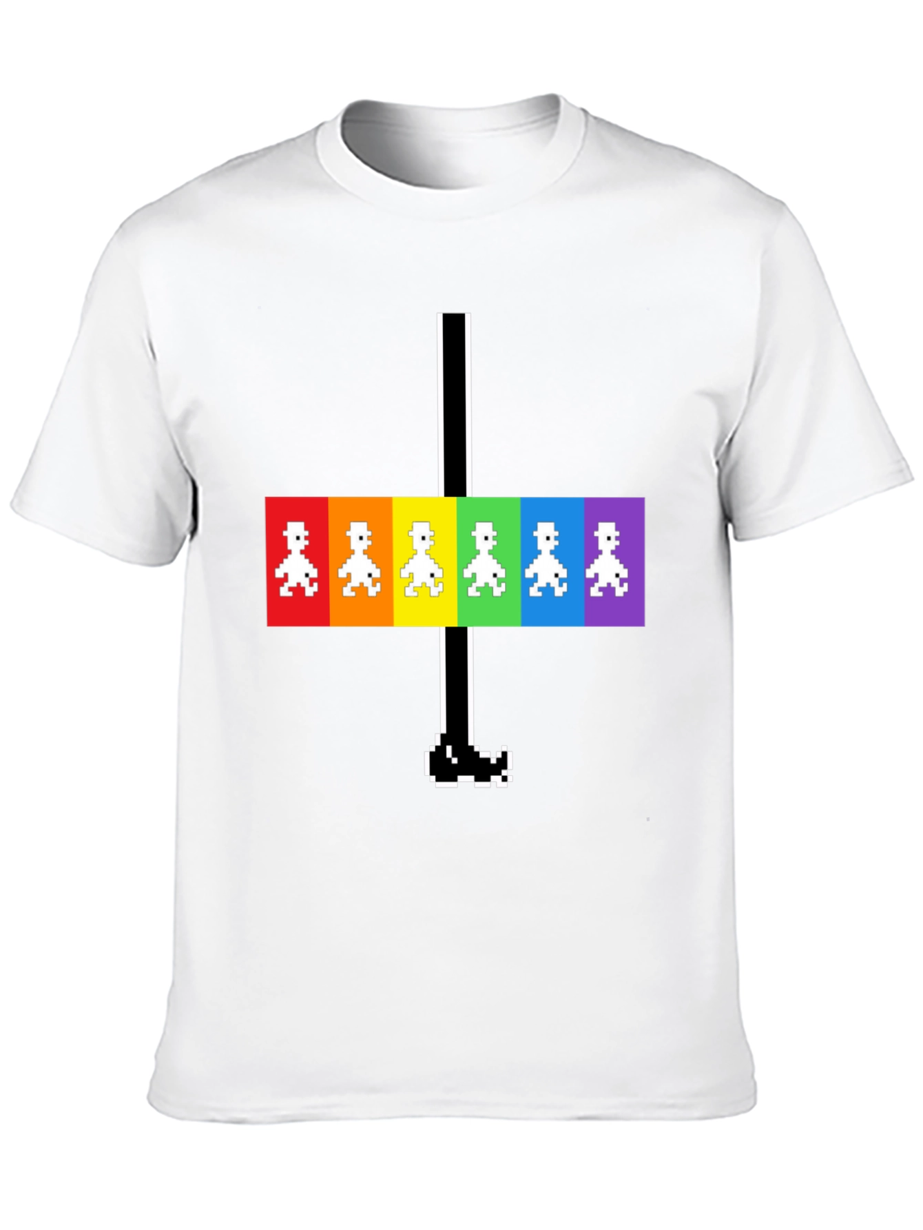 Retro Rainbow Pixel Walk T-Shirt