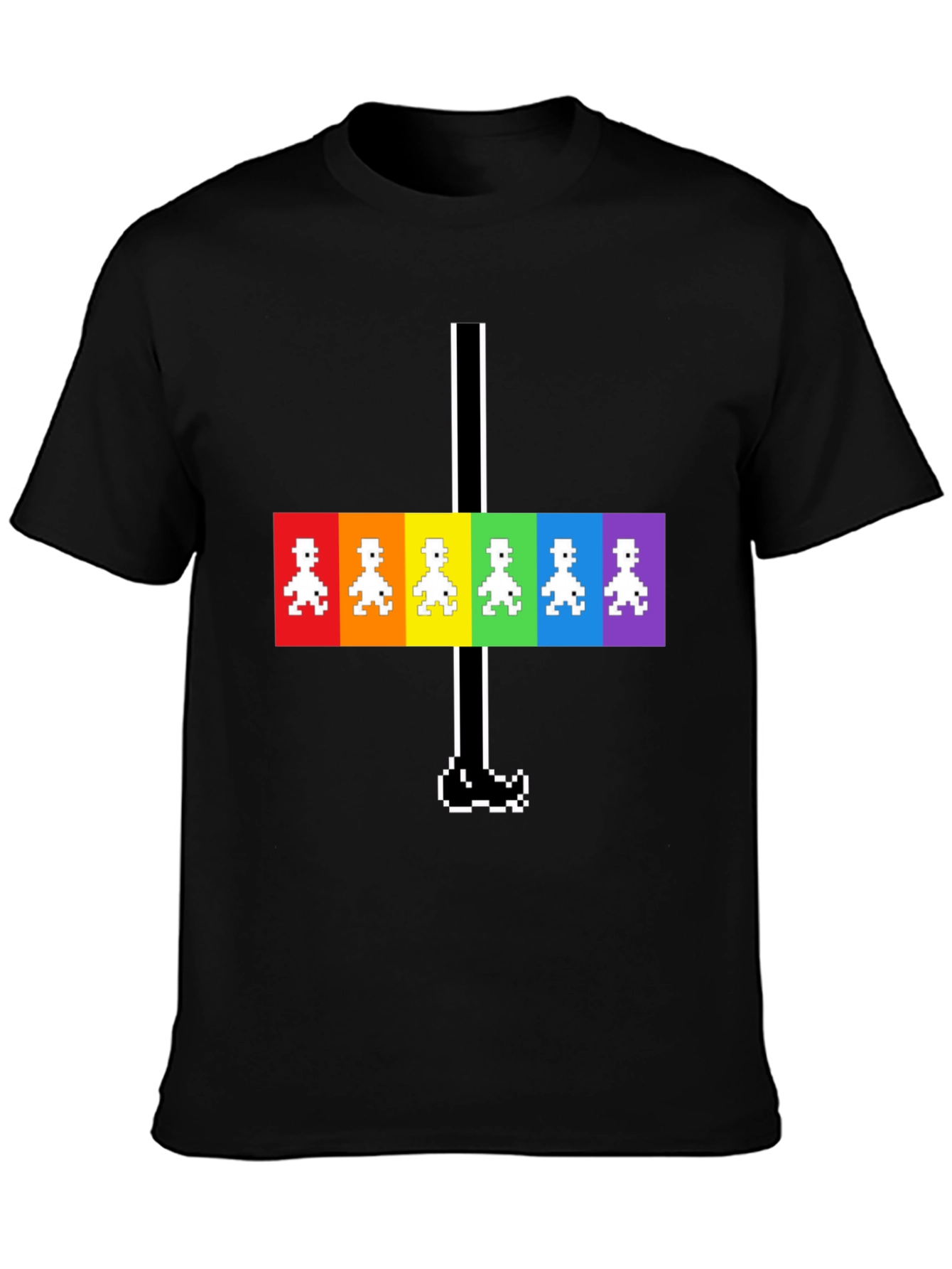 Retro Rainbow Pixel Walk T-Shirt