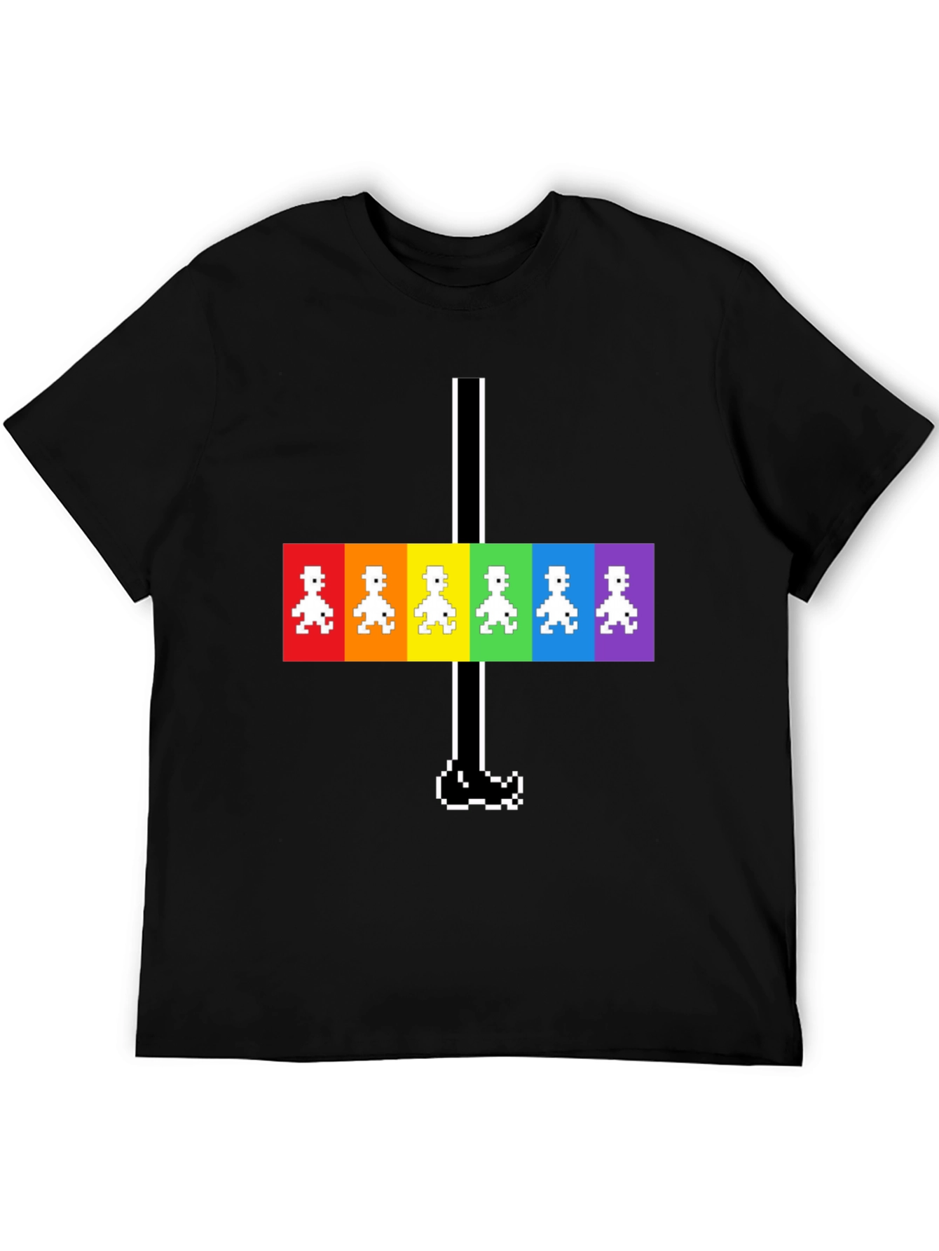 Retro Rainbow Pixel Walk T-Shirt