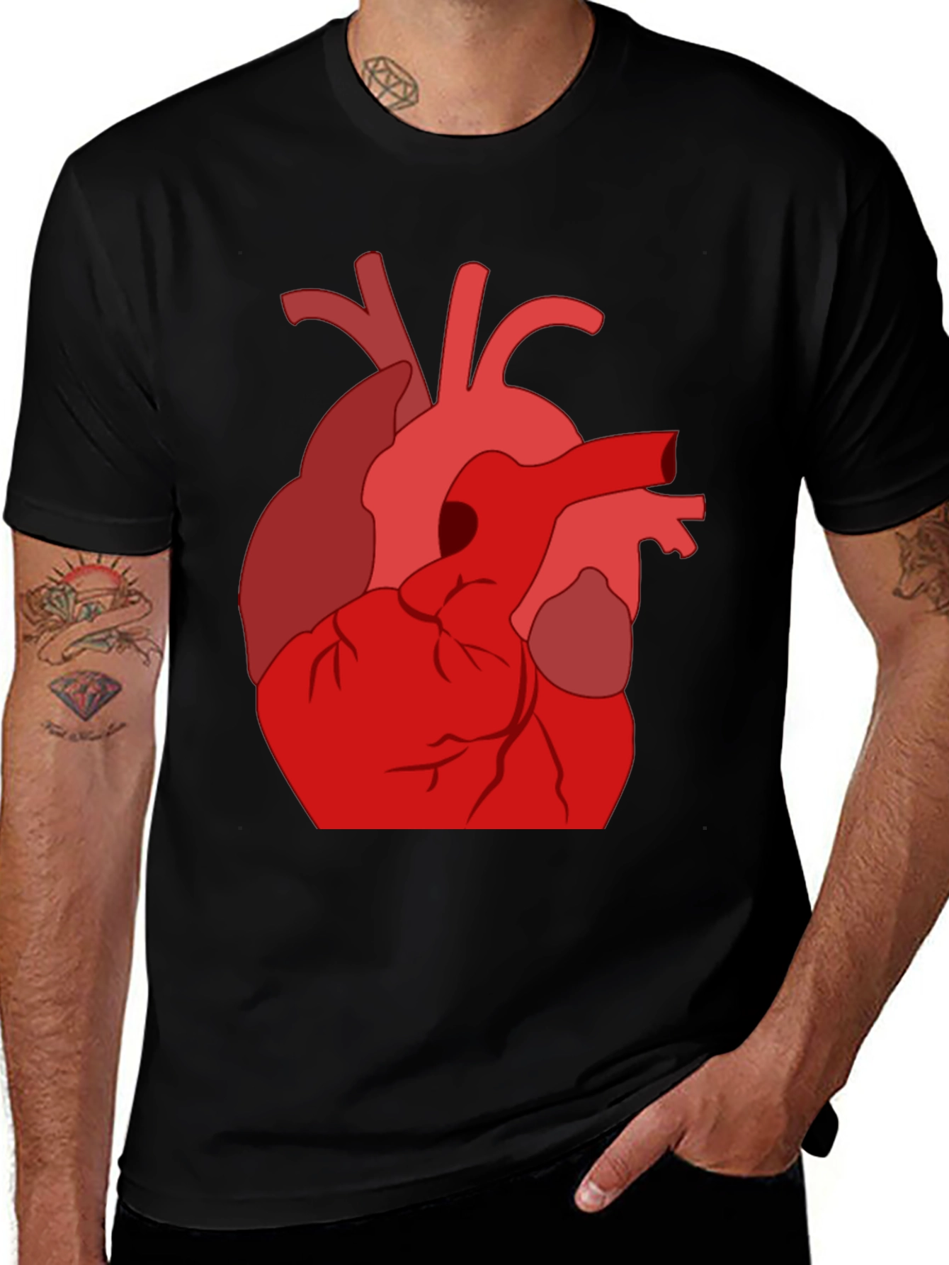 Anatomical Heart Graphic T-Shirt - Unique Design