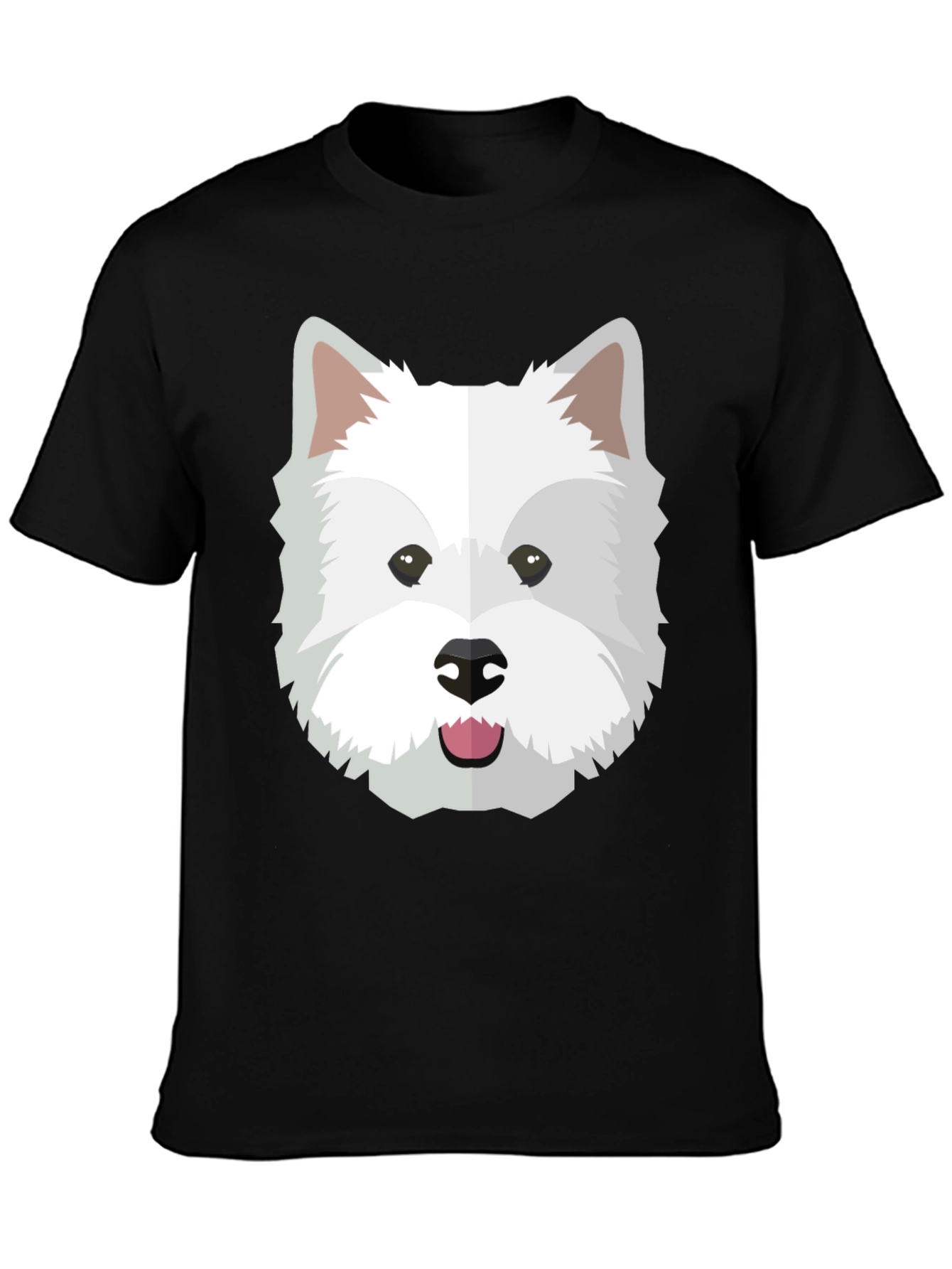 Cute Westie Dog Graphic Tee - Black Casual Shirt