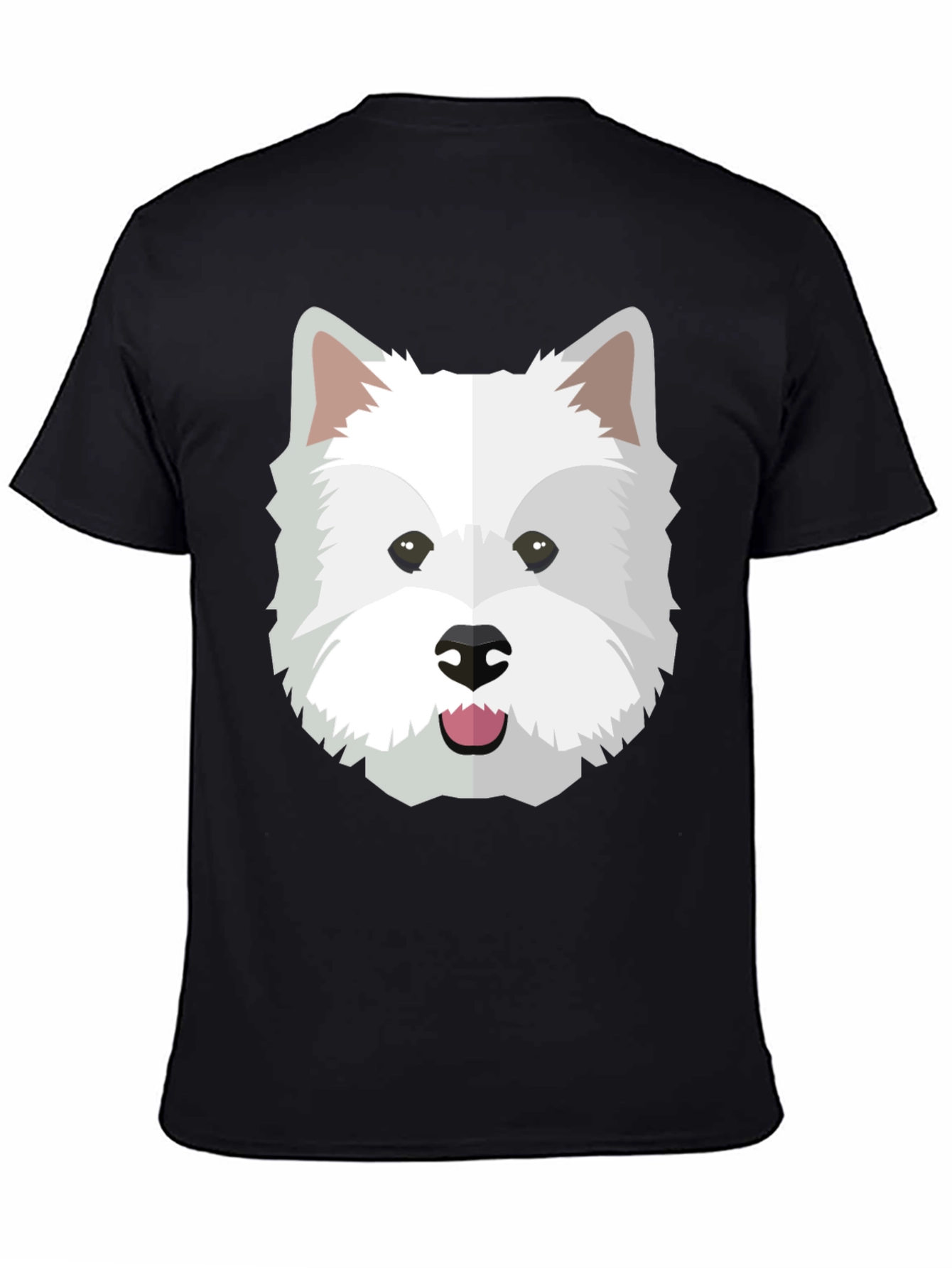 Cute Westie Dog Graphic Tee - Black Casual Shirt