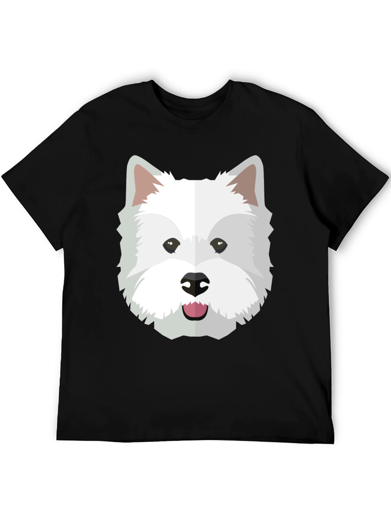 Cute Westie Dog Graphic Tee - Black Casual Shirt