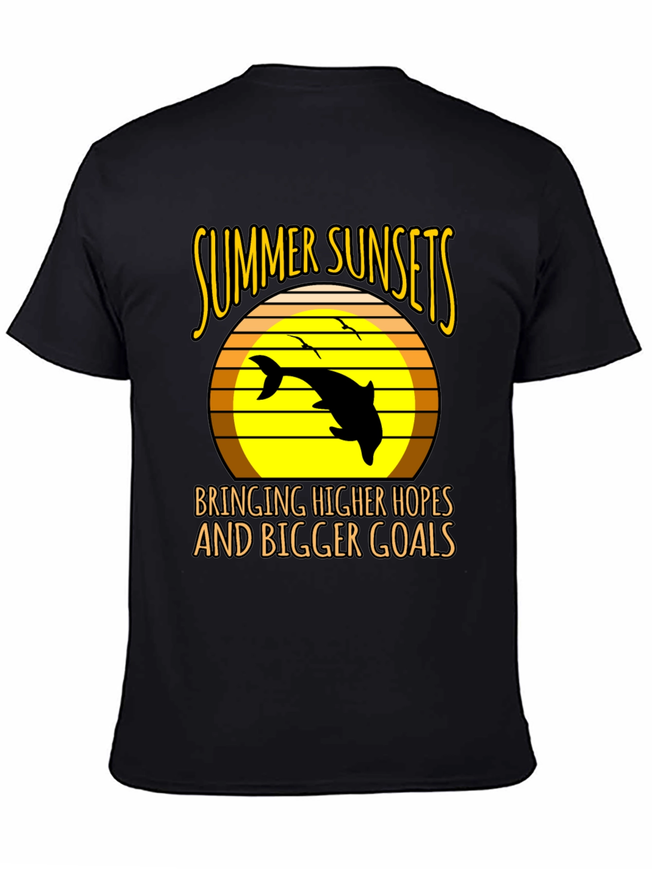 Summer Sunset Dolphin Graphic Tee