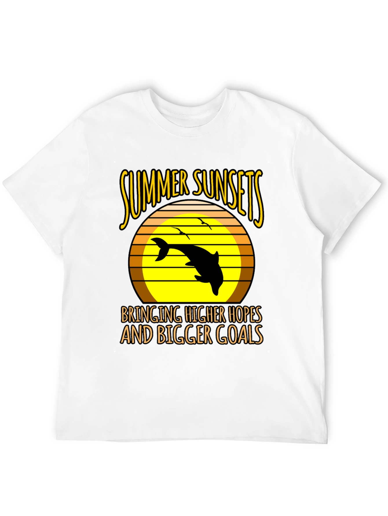 Summer Sunset Dolphin Graphic Tee