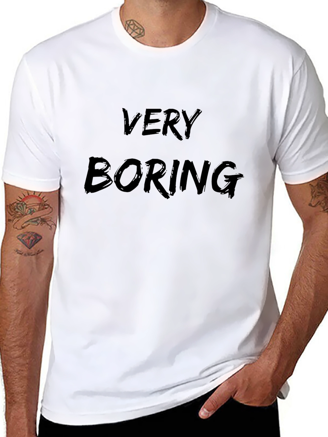 Very Boring Black Cotton T-Shirt