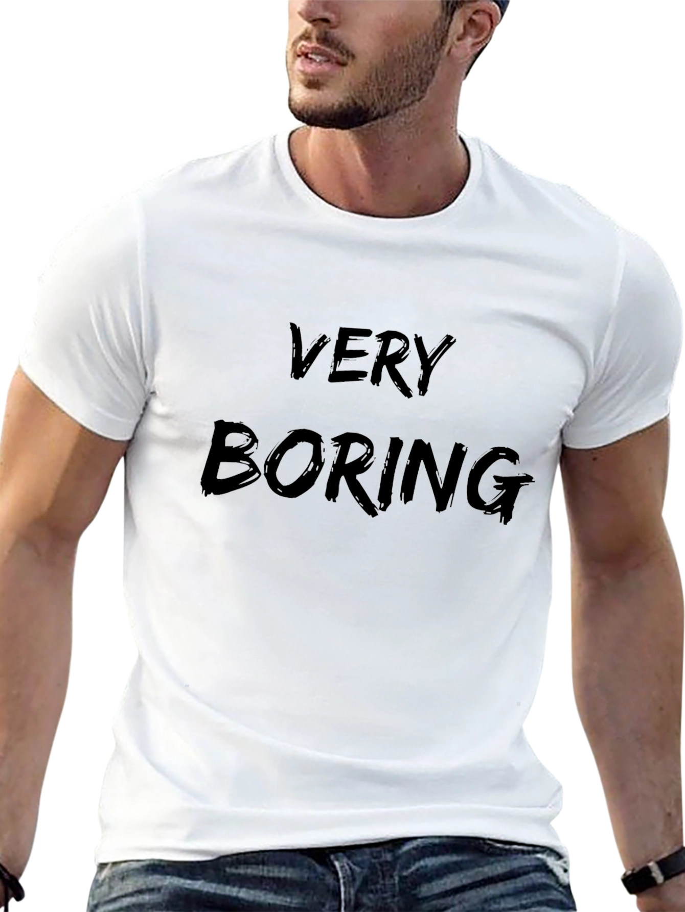 Very Boring Black Cotton T-Shirt