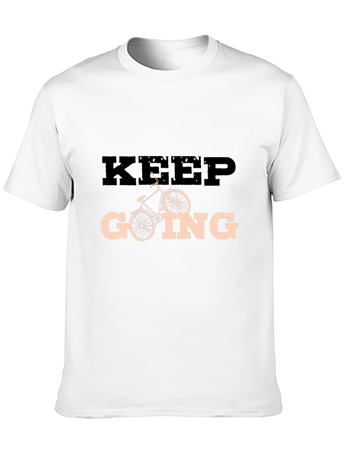 Keep Going Cycling Graphic Tee - Motivational Black T-Shirt