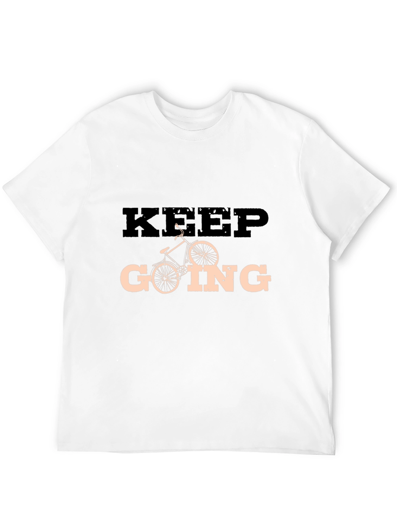 Keep Going Cycling Graphic Tee - Motivational Black T-Shirt