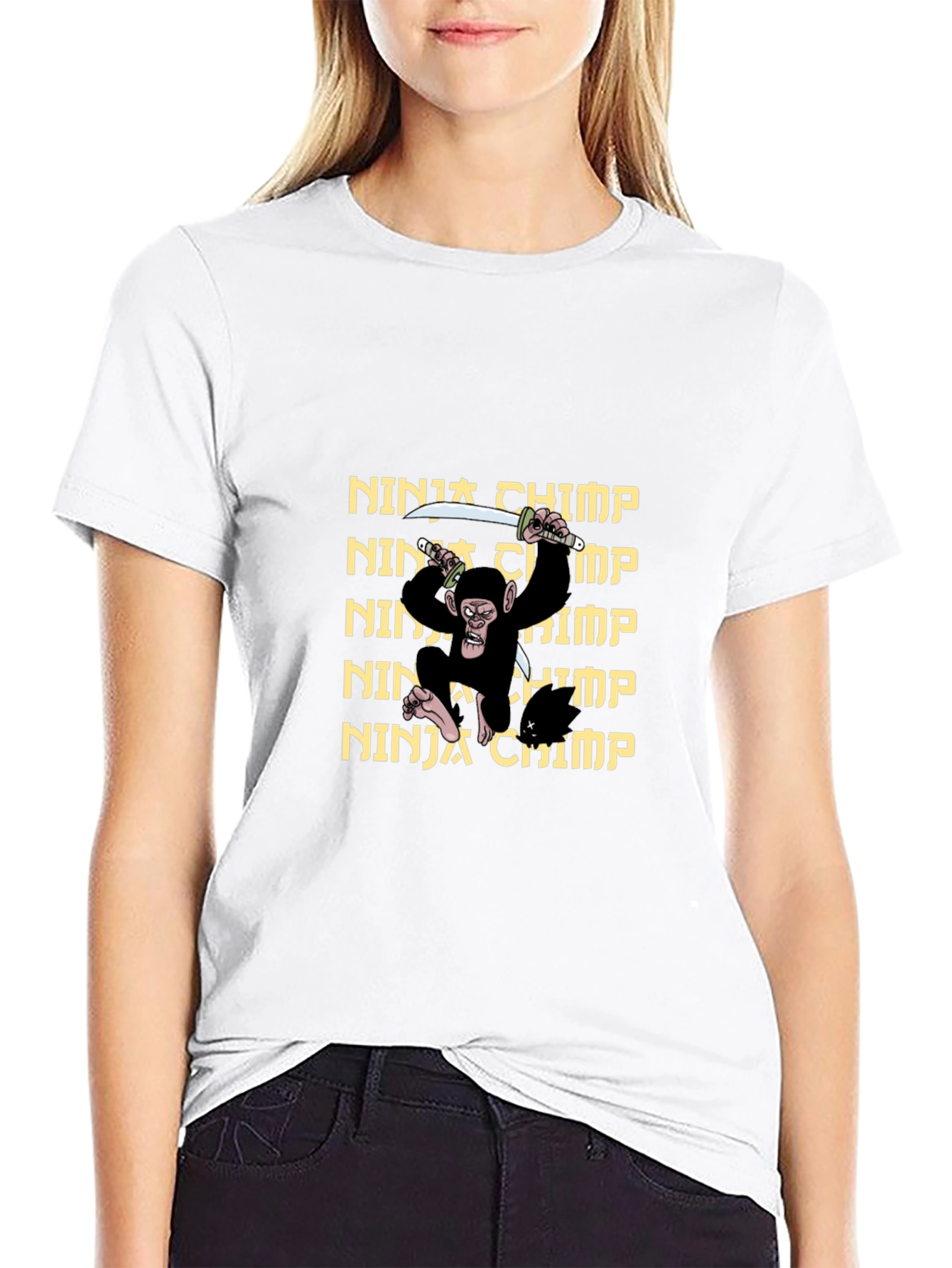 Ninja Chimp Graphic T-Shirt - Black