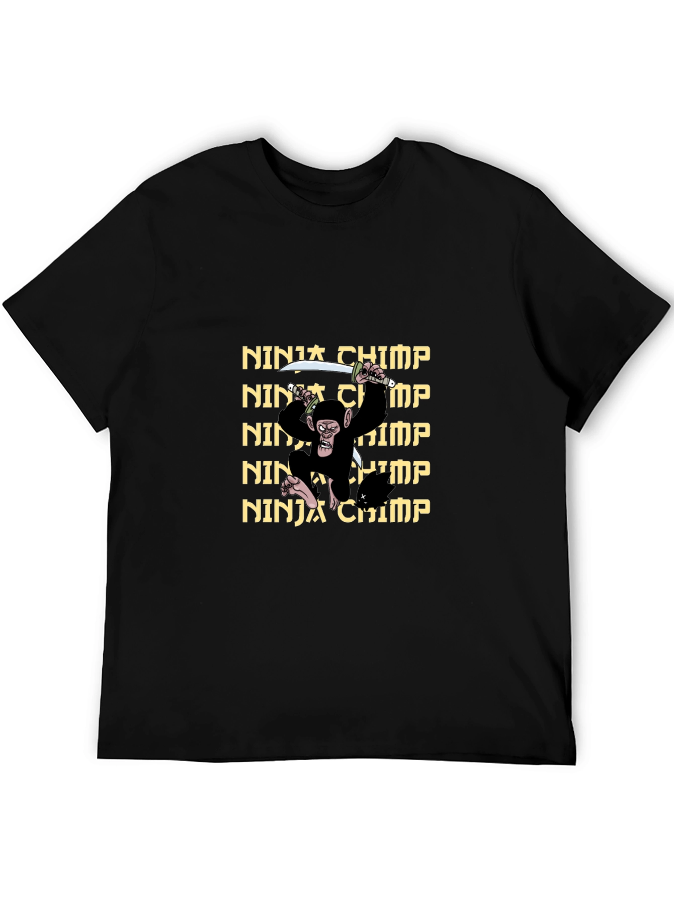 Ninja Chimp Graphic T-Shirt - Black