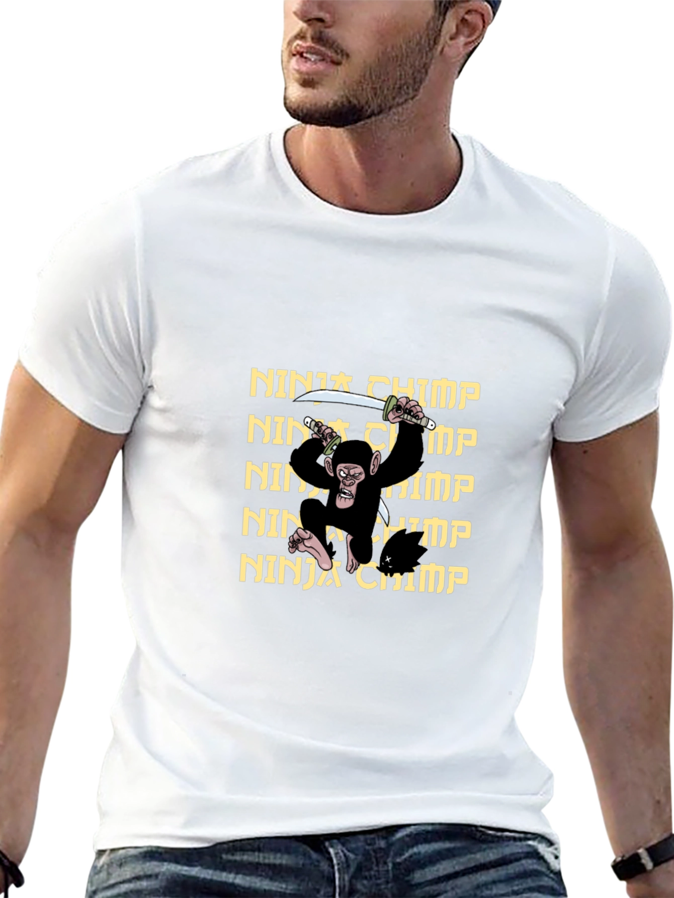 Ninja Chimp Graphic T-Shirt - Black