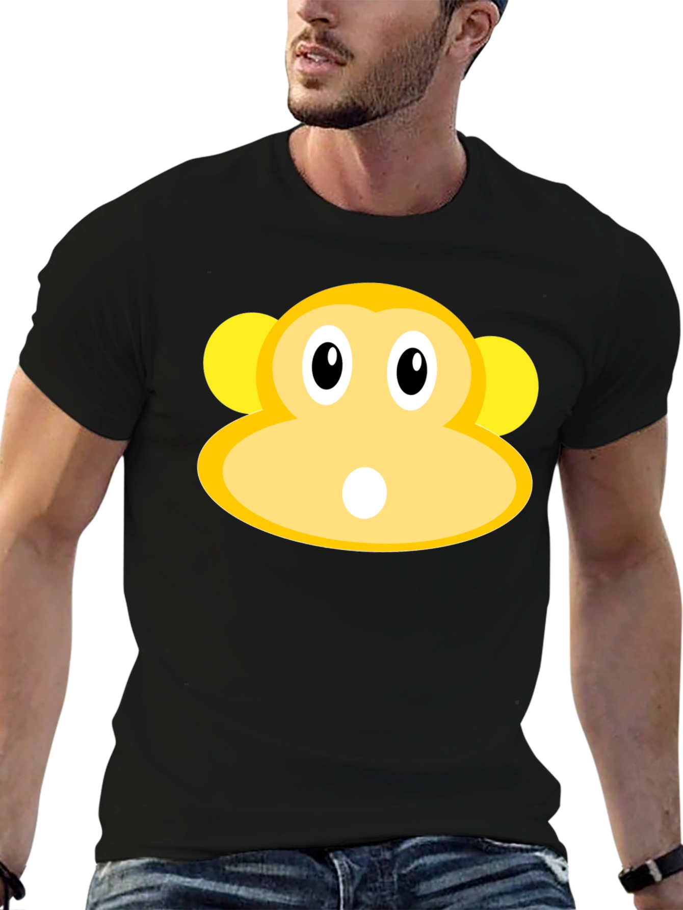 Monkey Face Graphic Tee - Black T-Shirt