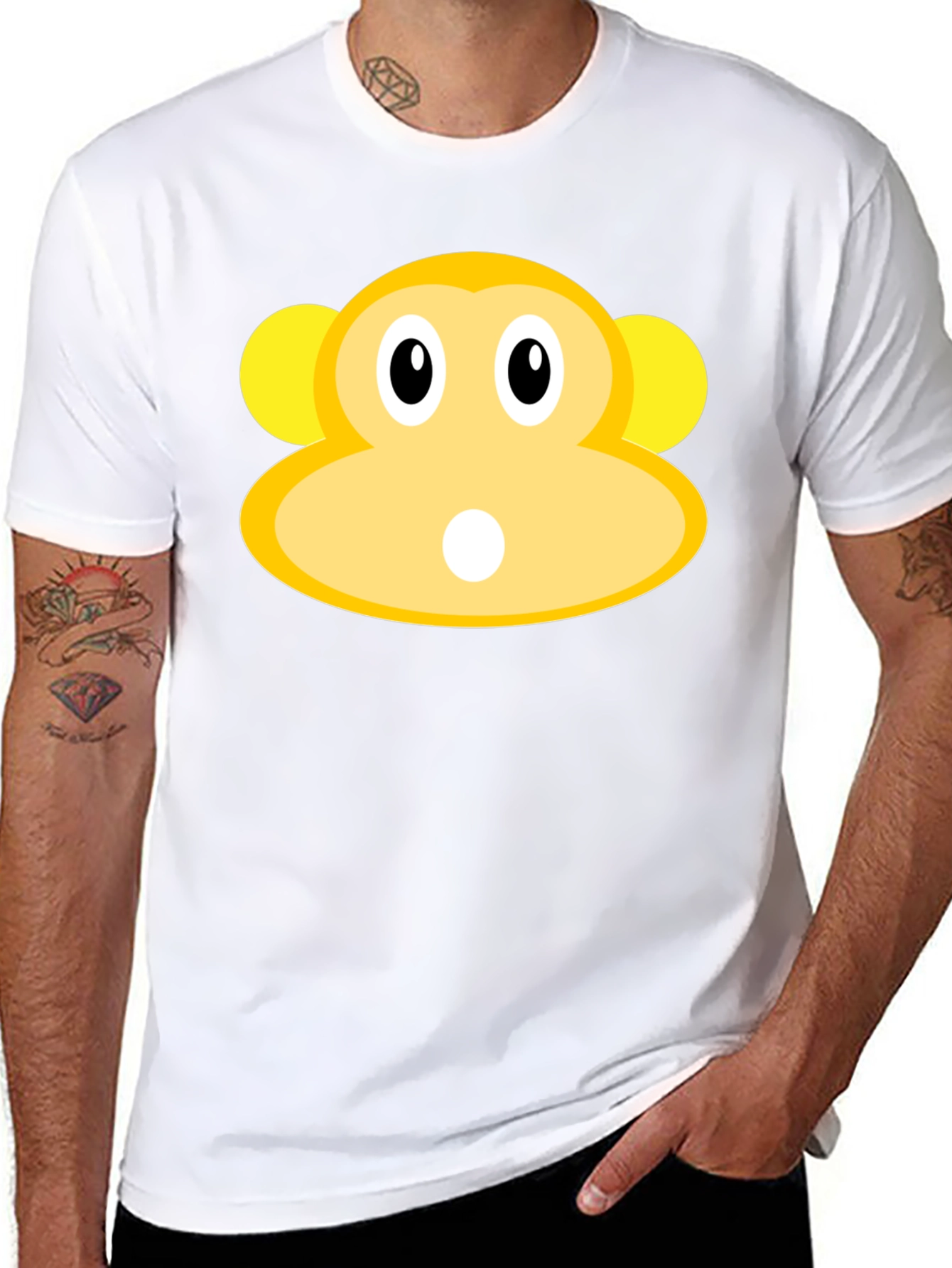 Monkey Face Graphic Tee - Black T-Shirt