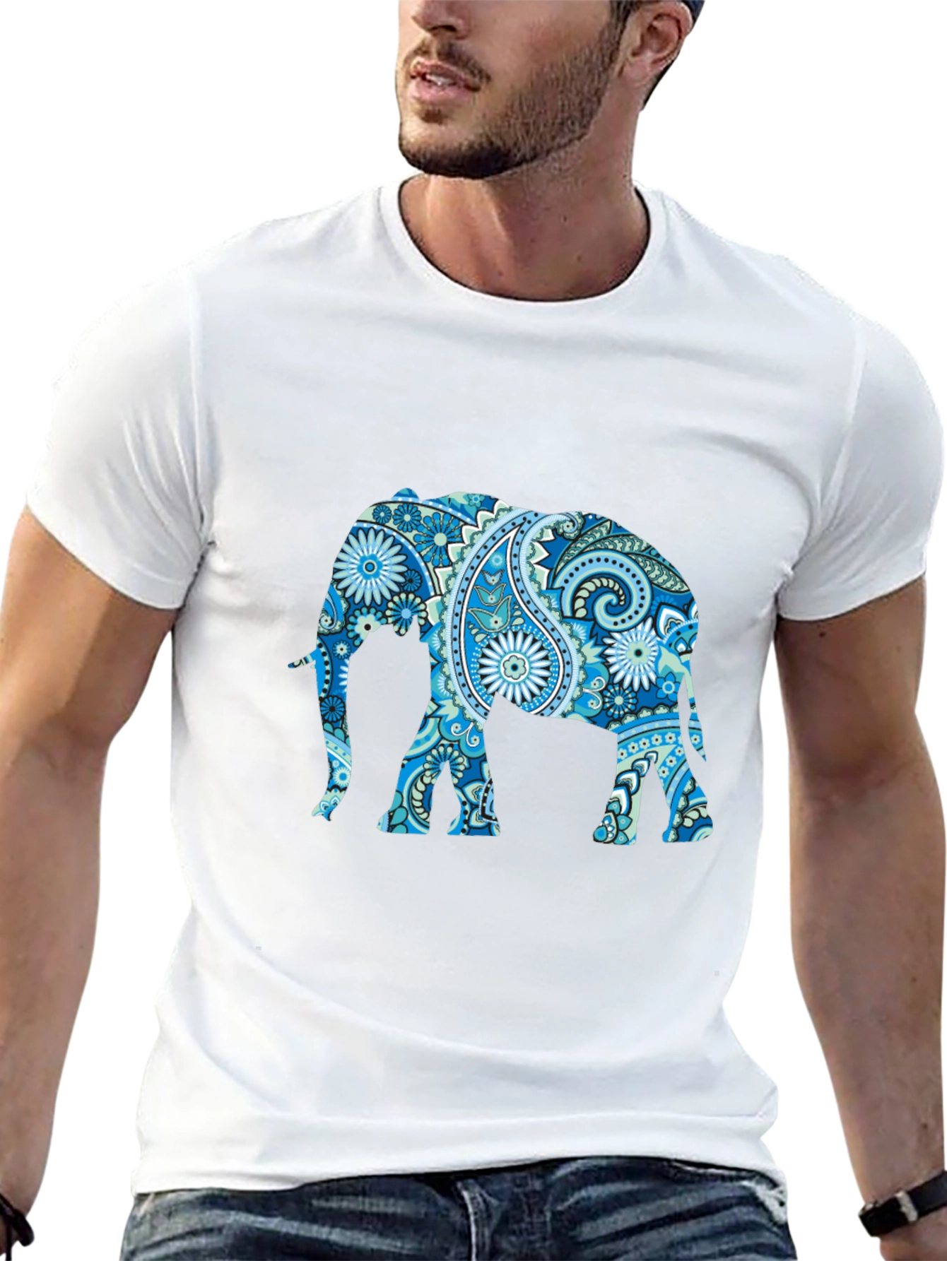 Elephant Paisley Print T-Shirt
