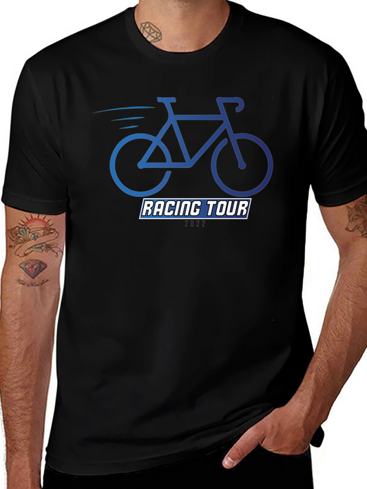 Racing Tour Bike Graphic Tee - Stylish & Comfortable
