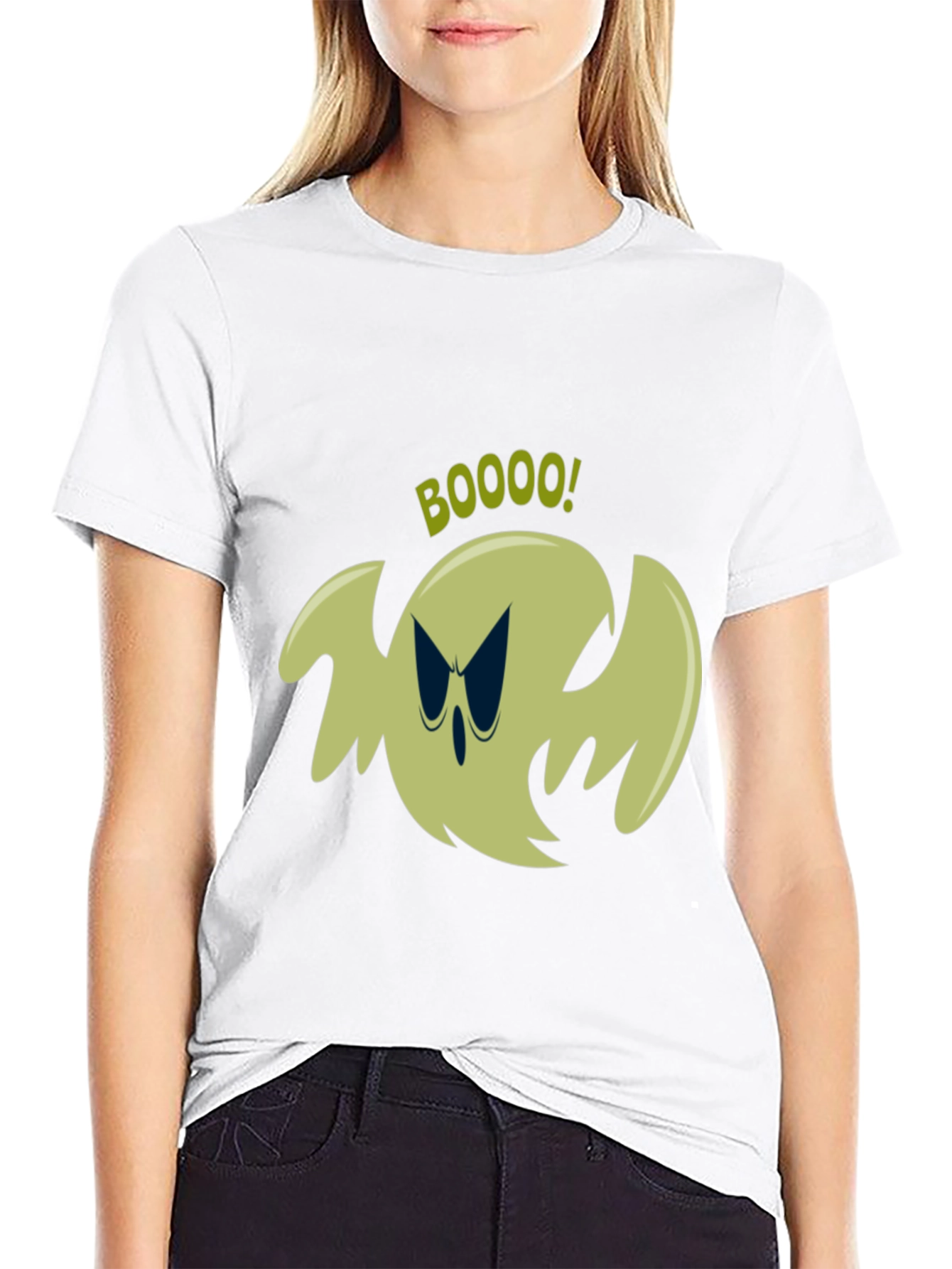 Spooky Ghost Graphic Tee - Halloween Shirt