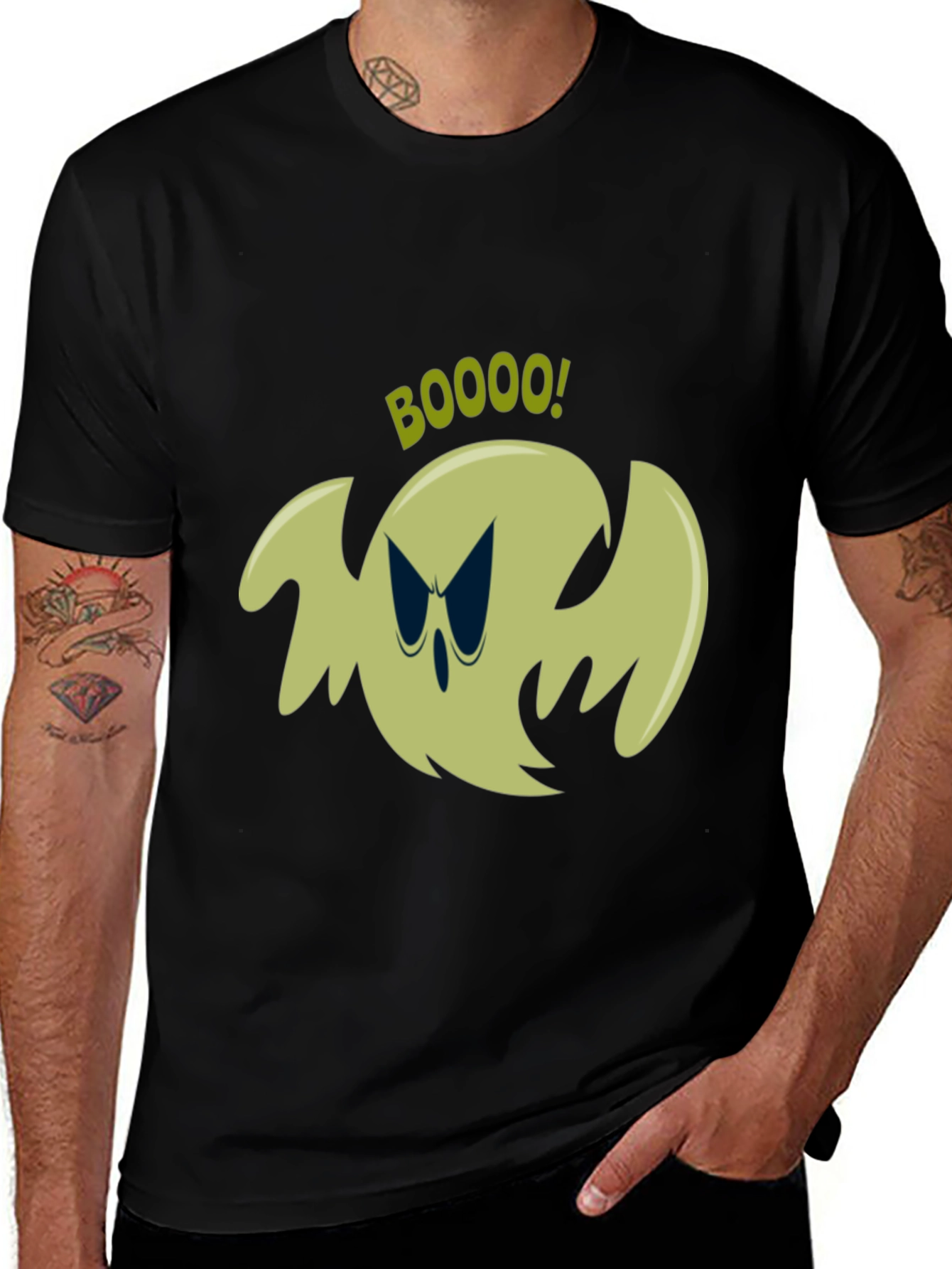 Spooky Ghost Graphic Tee - Halloween Shirt