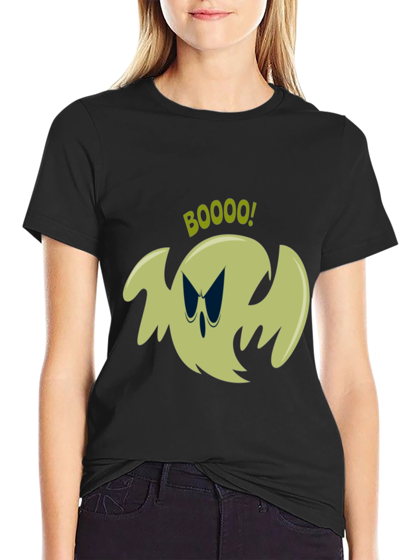 Spooky Ghost Graphic Tee - Halloween Shirt