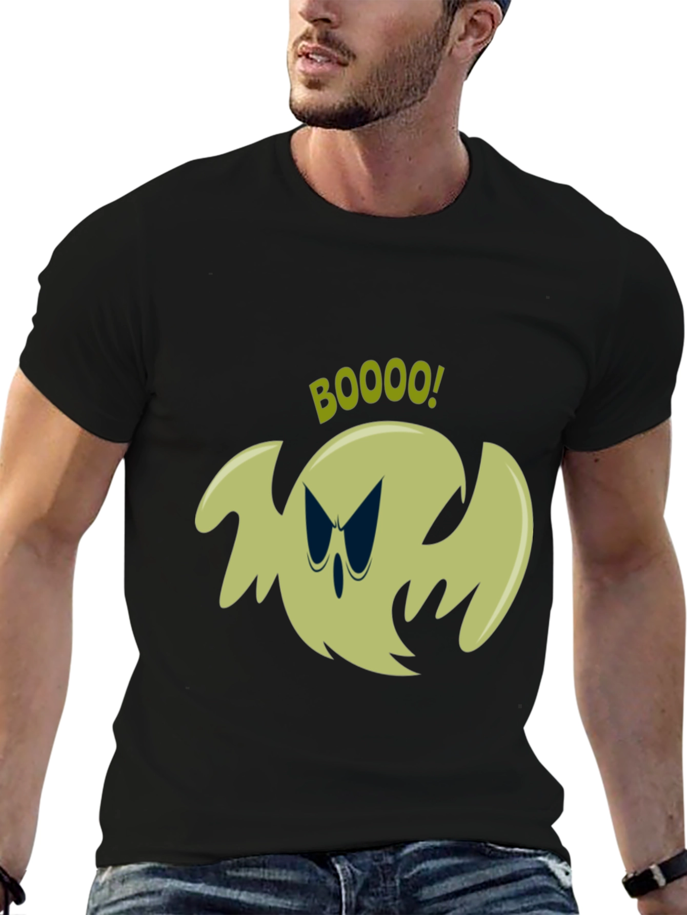 Spooky Ghost Graphic Tee - Halloween Shirt