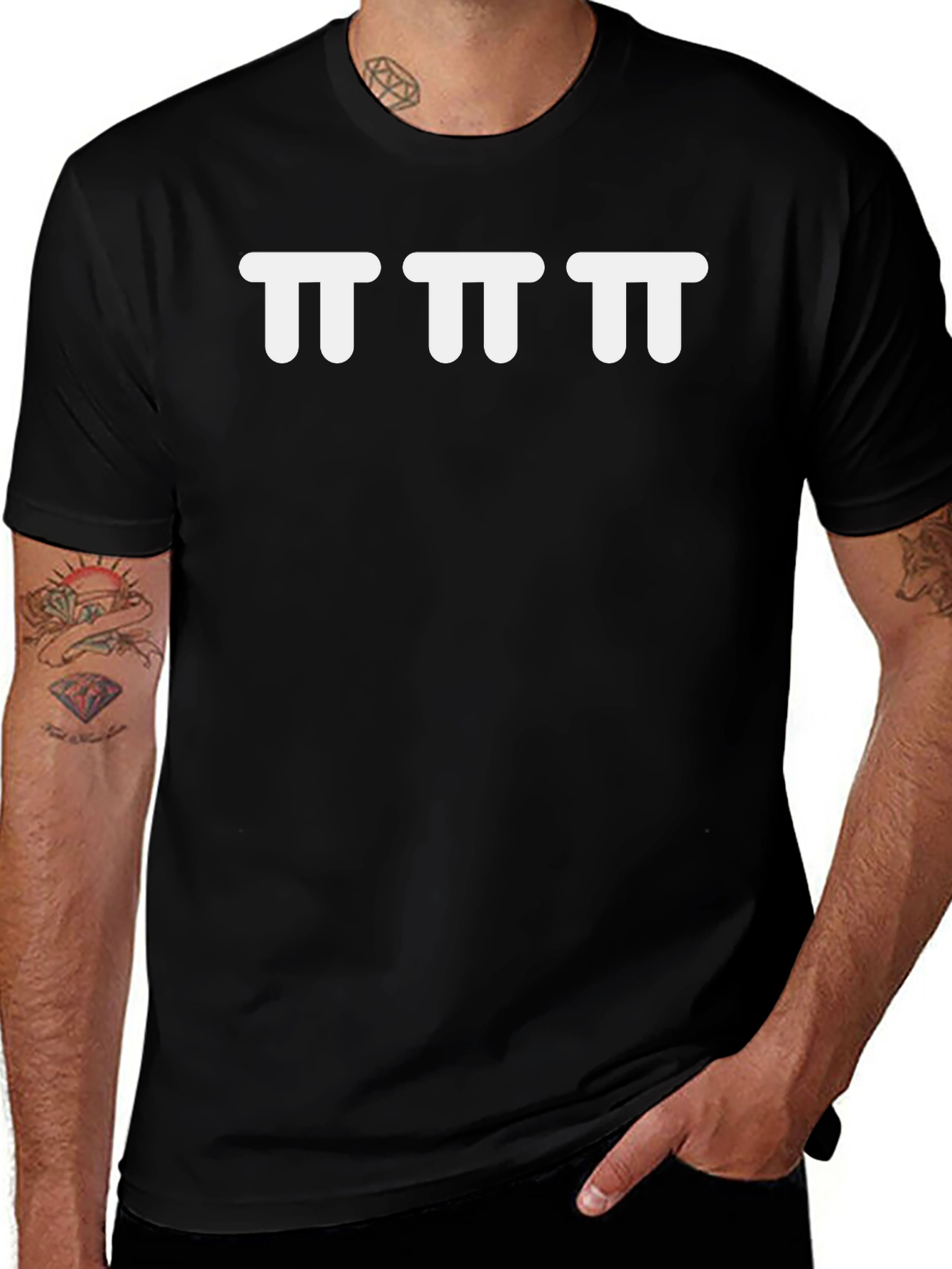 Graphic Tee - 3 White Pi Symbols
