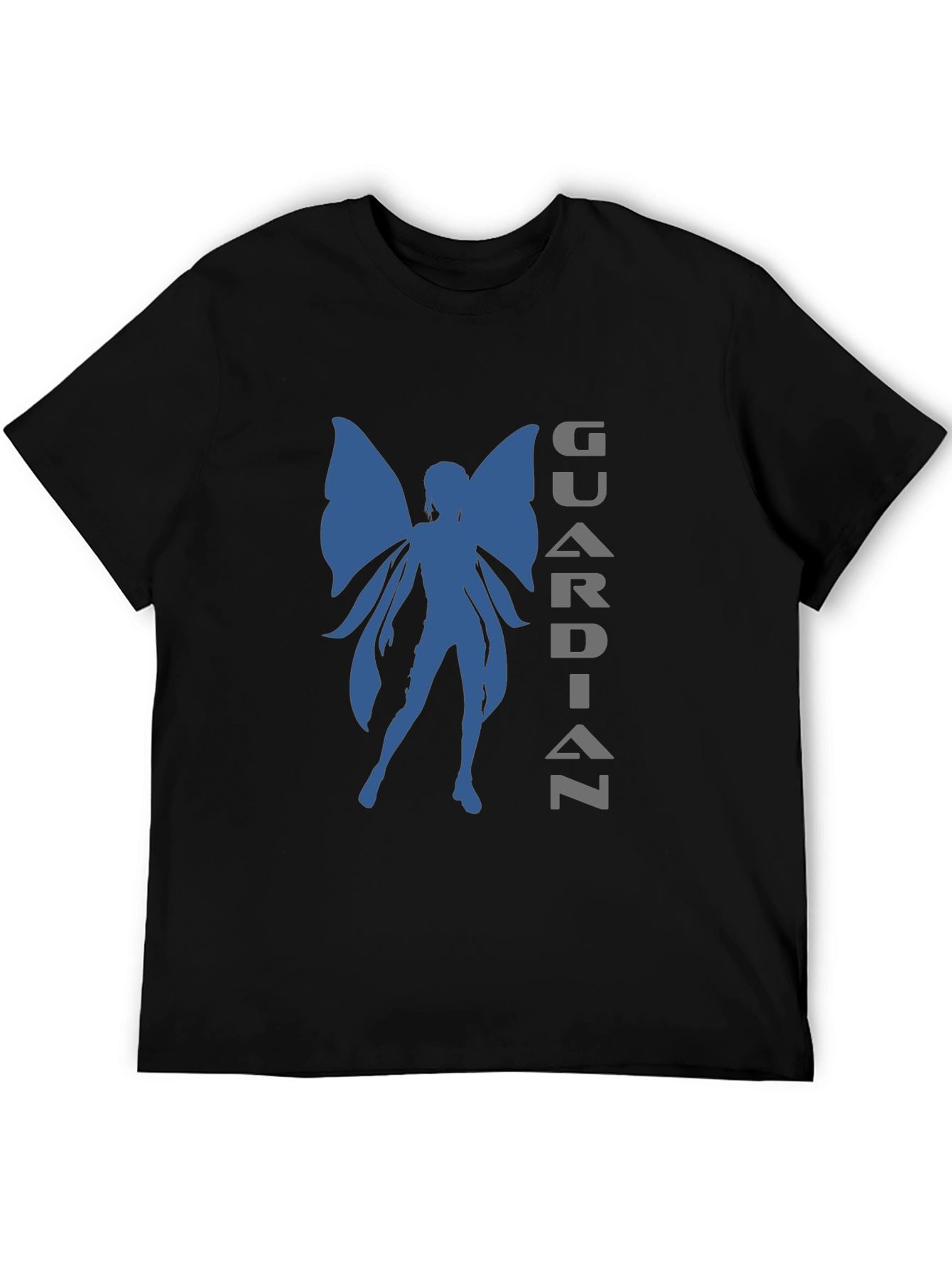 Guardian Fairy Graphic Tee - Stylish Black T-Shirt