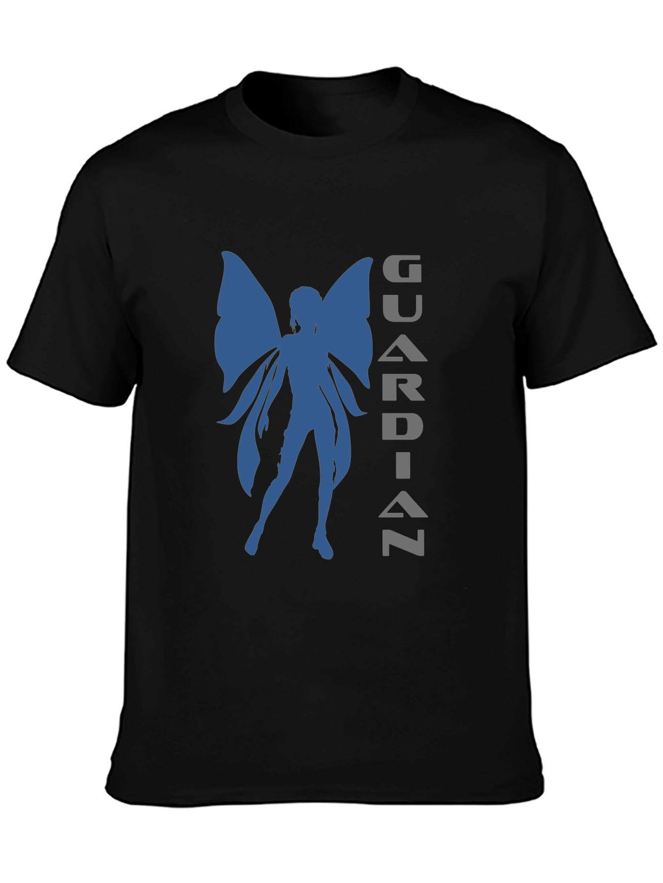Guardian Fairy Graphic Tee - Stylish Black T-Shirt