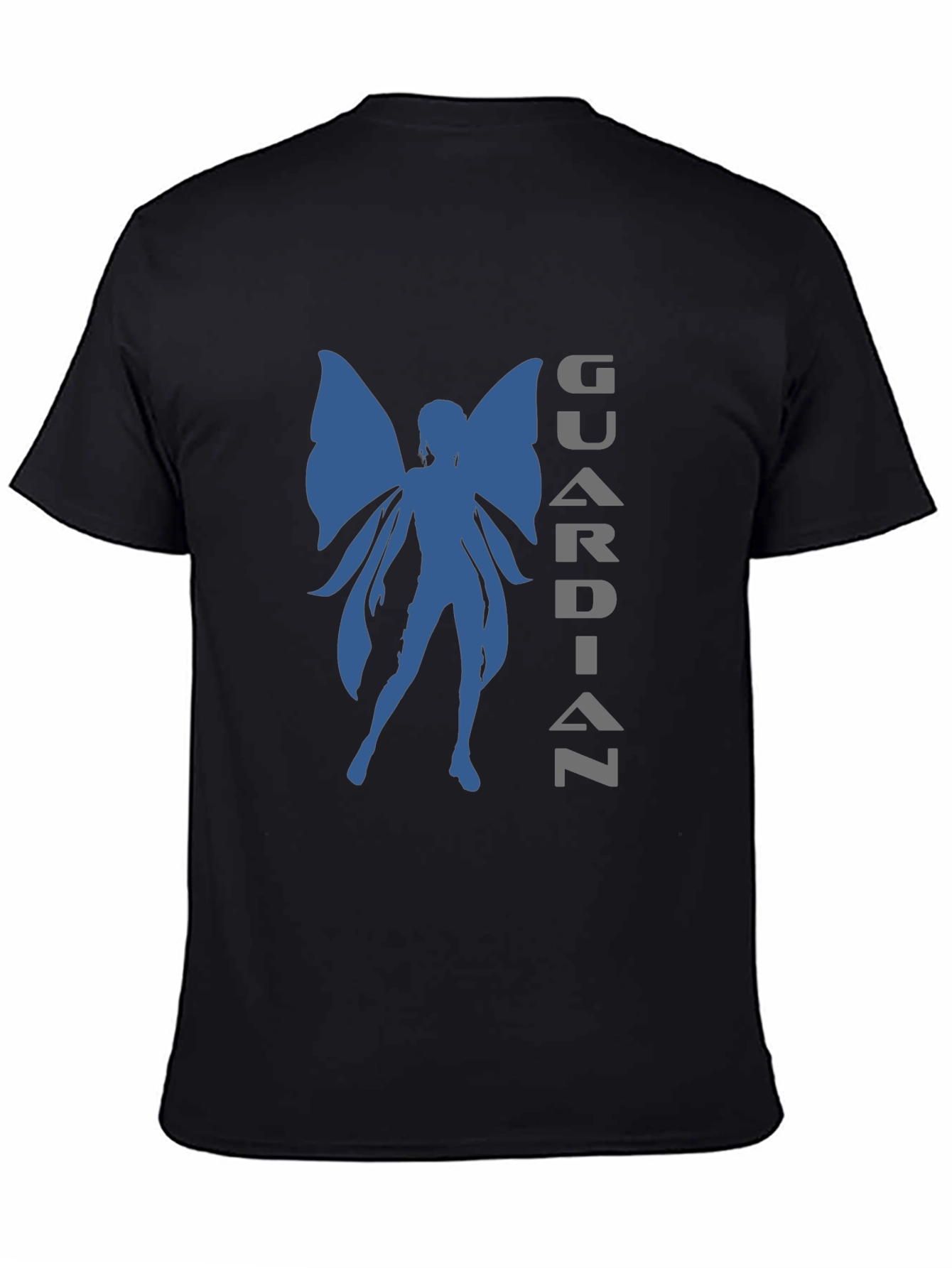 Guardian Fairy Graphic Tee - Stylish Black T-Shirt