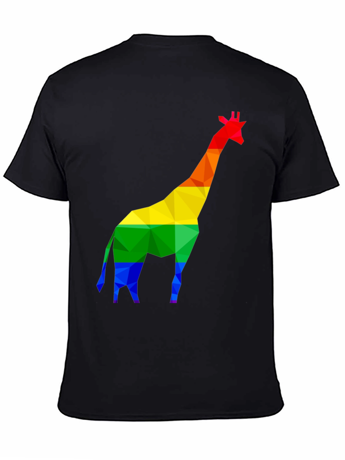 Rainbow Giraffe Graphic Tee - Black