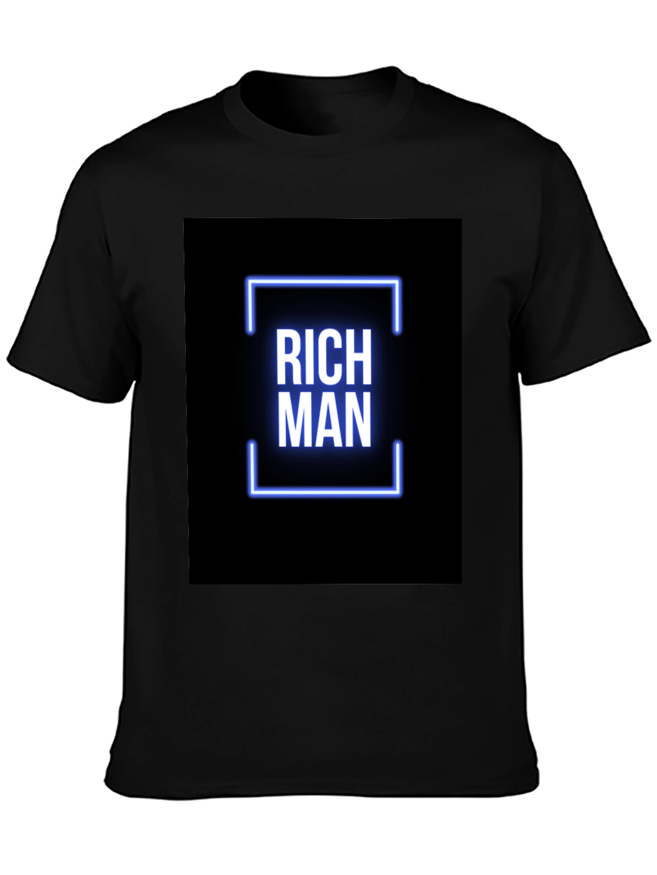Rich Man Graphic Tee - Black Crew Neck T-Shirt