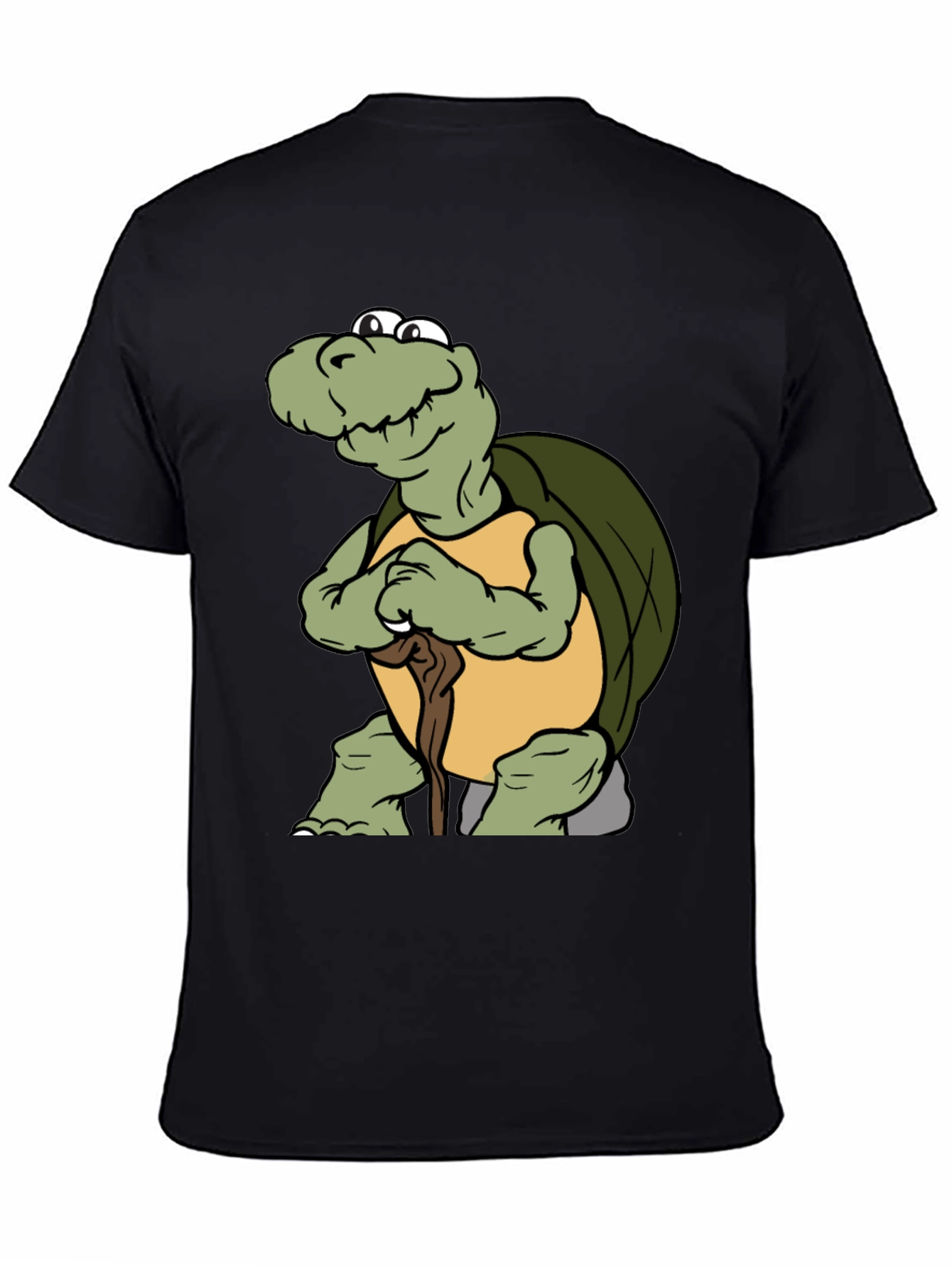 Turtle Cartoon Black T-Shirt