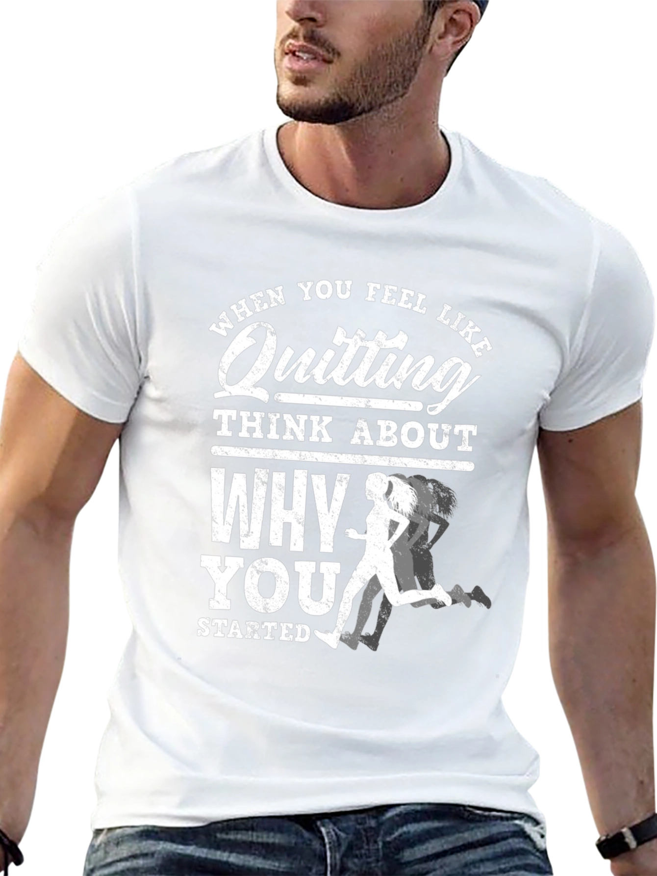 Motivational Running T-Shirt: Dont Quit!
