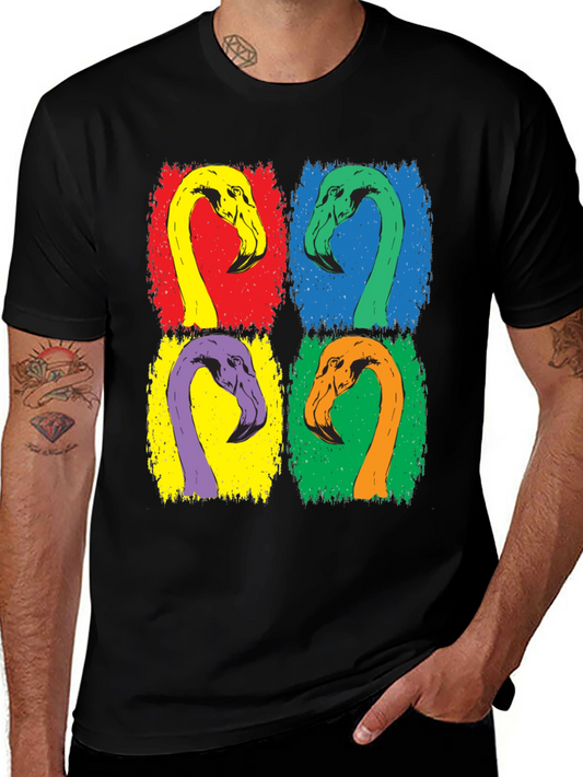 Colorful Flamingo Pop Art Graphic Tee