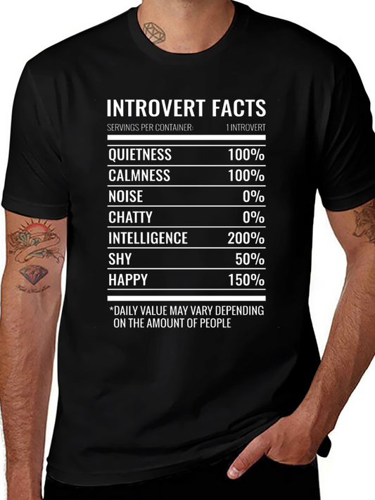 Introvert Facts Funny Graphic T-Shirt