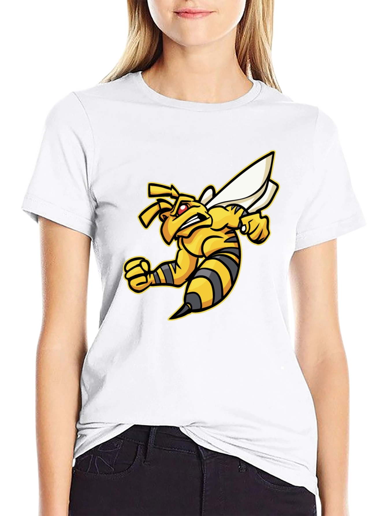 Angry Bee Graphic Tee - Black