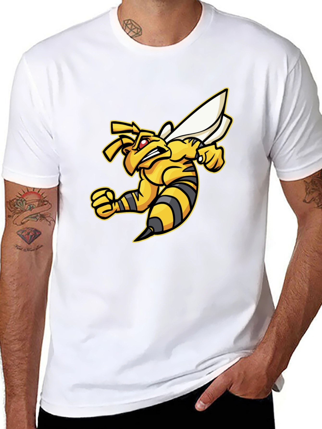 Angry Bee Graphic Tee - Black