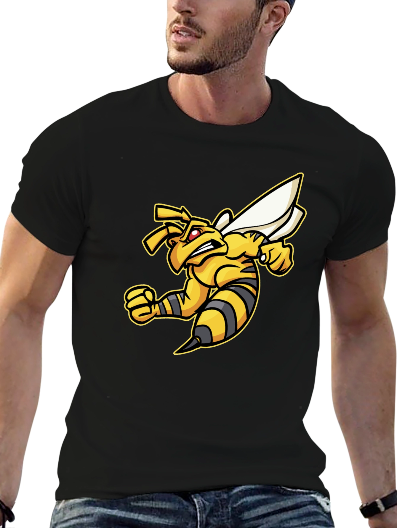 Angry Bee Graphic Tee - Black