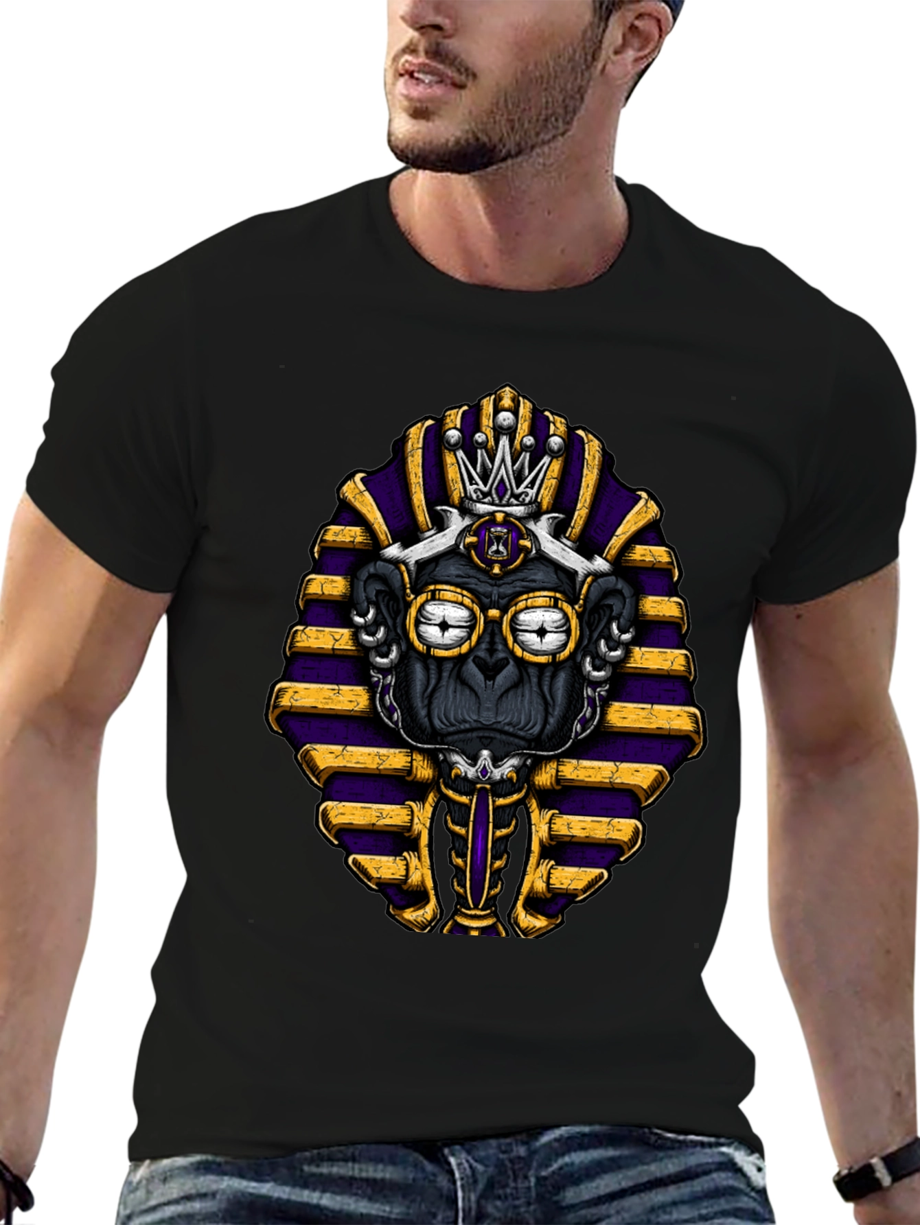 Pharaoh Monkey Graphic Tee - Black T-Shirt
