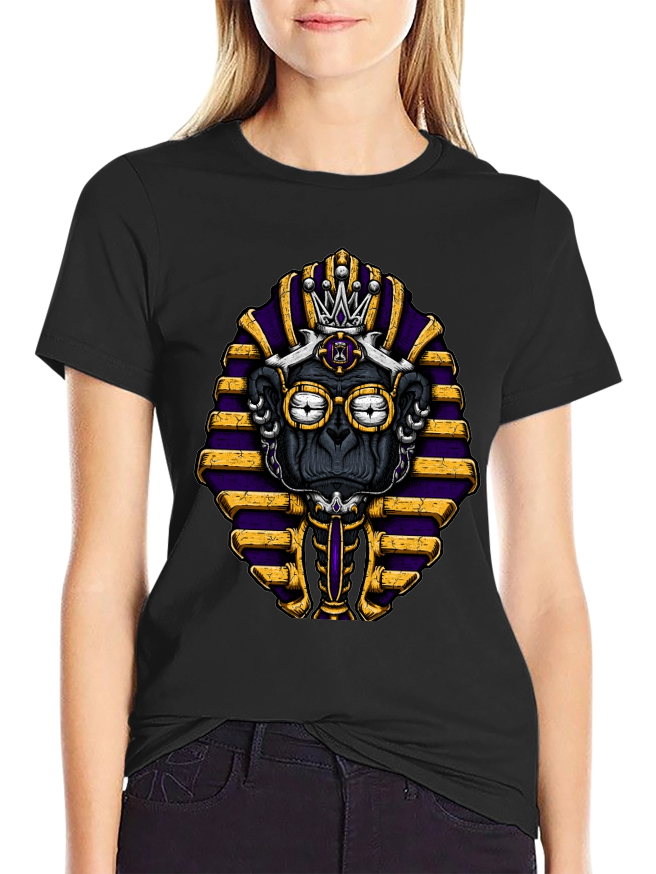 Pharaoh Monkey Graphic Tee - Black T-Shirt