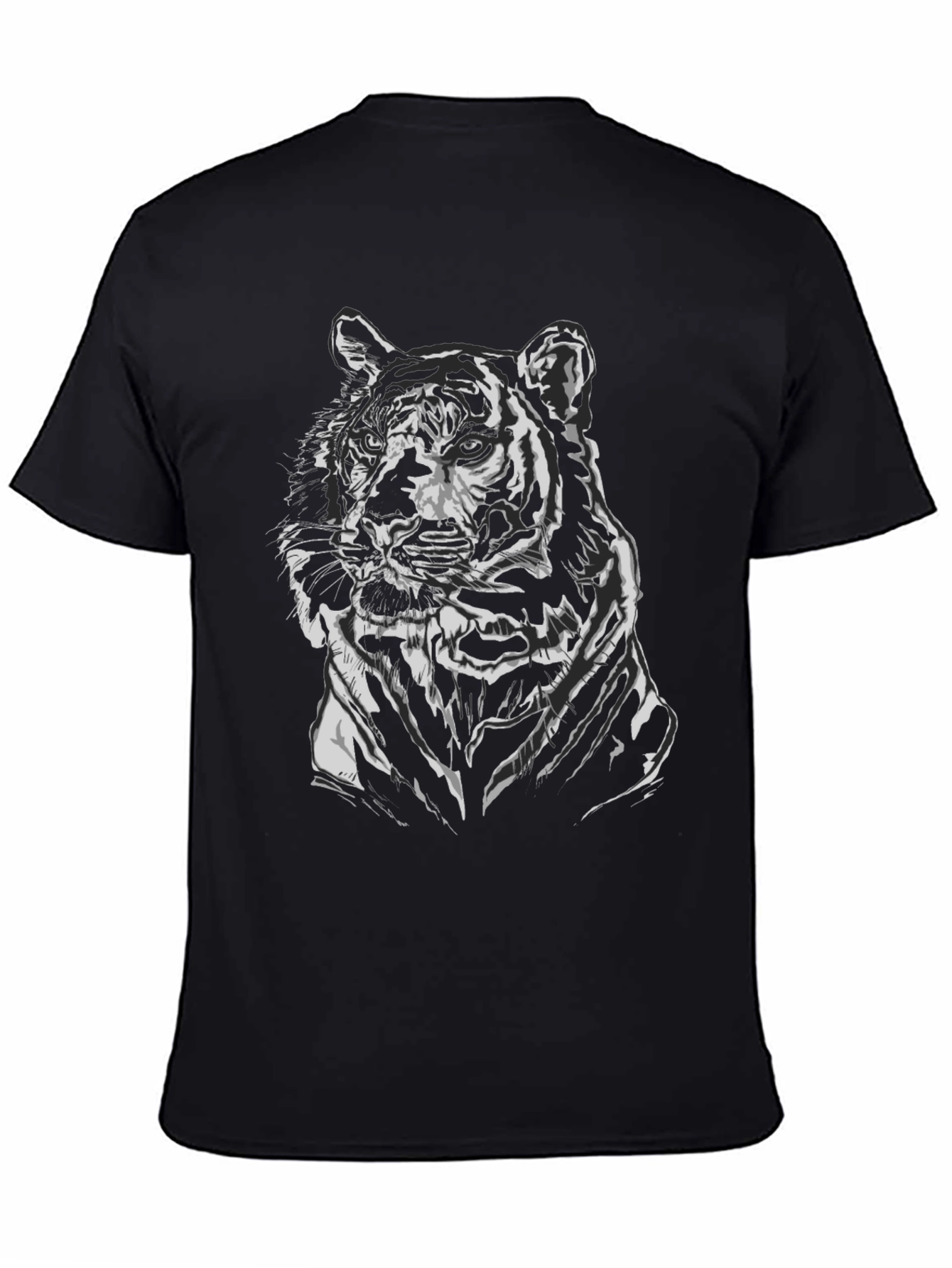 Black Tiger Graphic Tee - Cool Animal Print Shirt