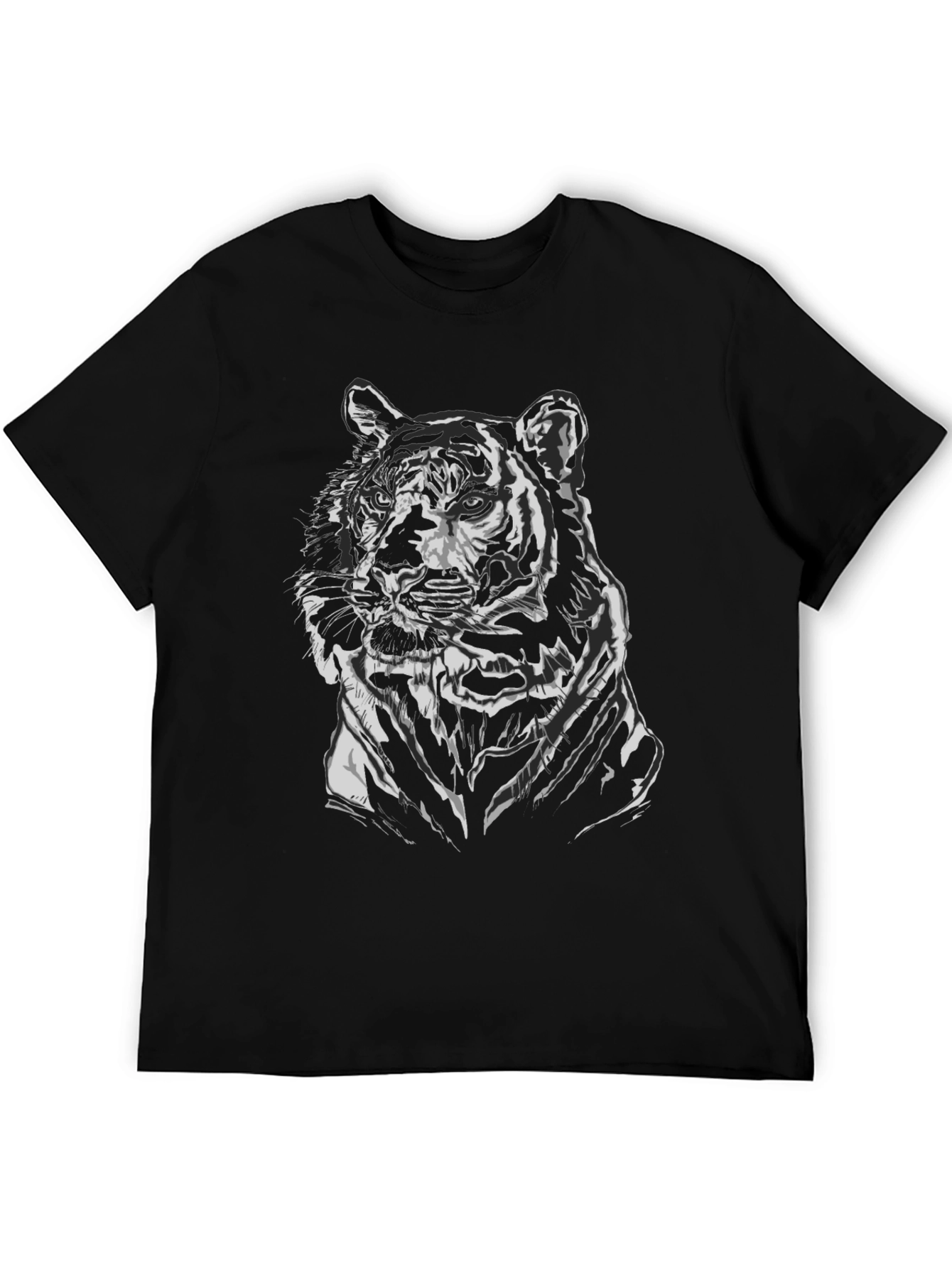 Black Tiger Graphic Tee - Cool Animal Print Shirt