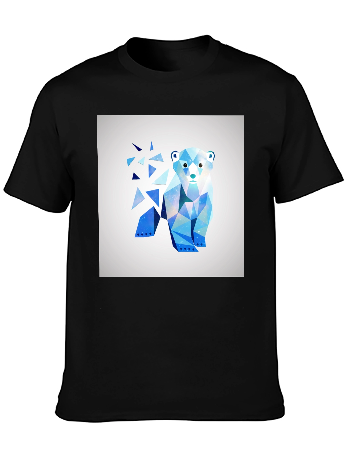 Geometric Polar Bear Graphic Tee - Modern Art Shirt