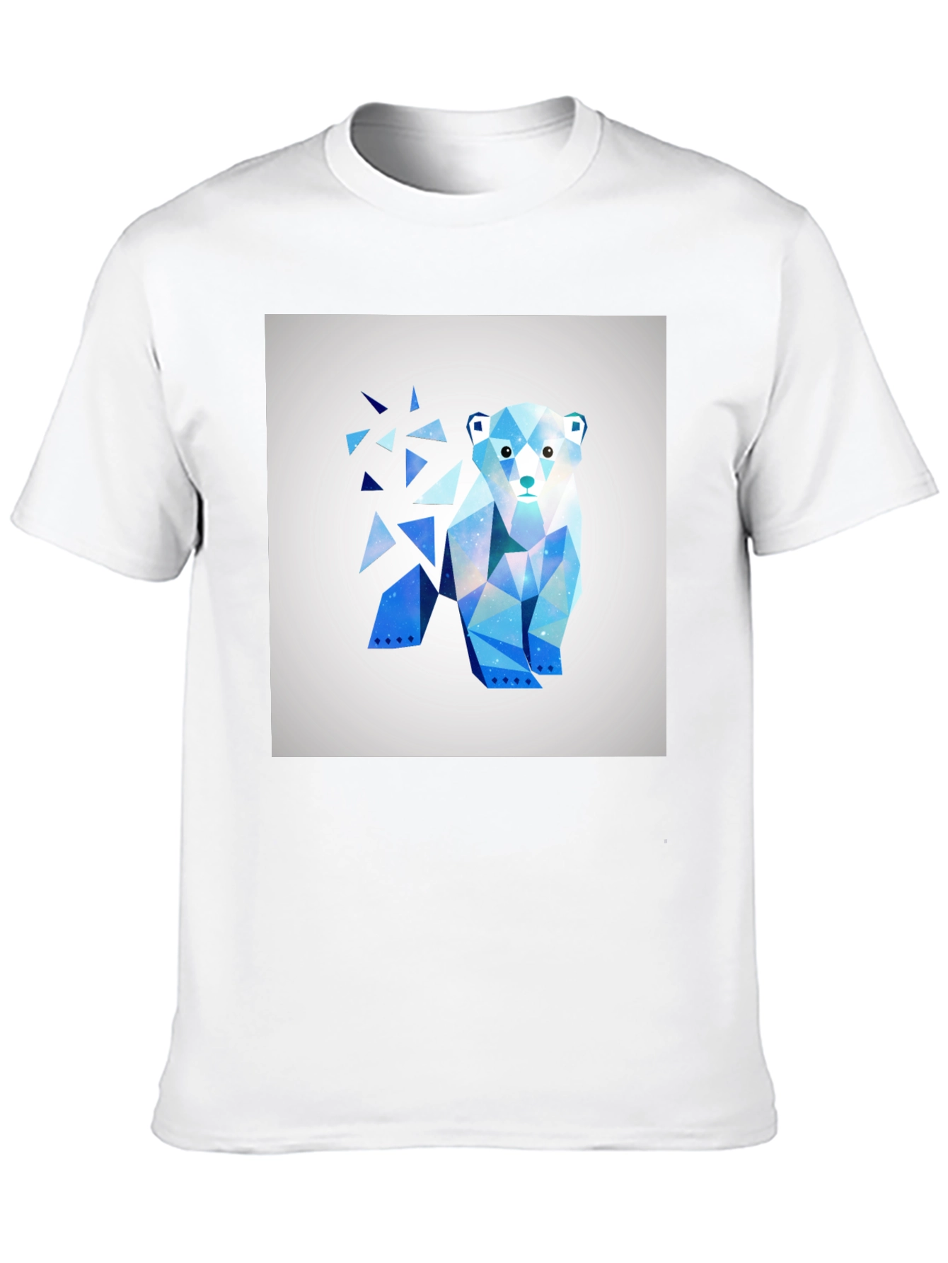 Geometric Polar Bear Graphic Tee - Modern Art Shirt