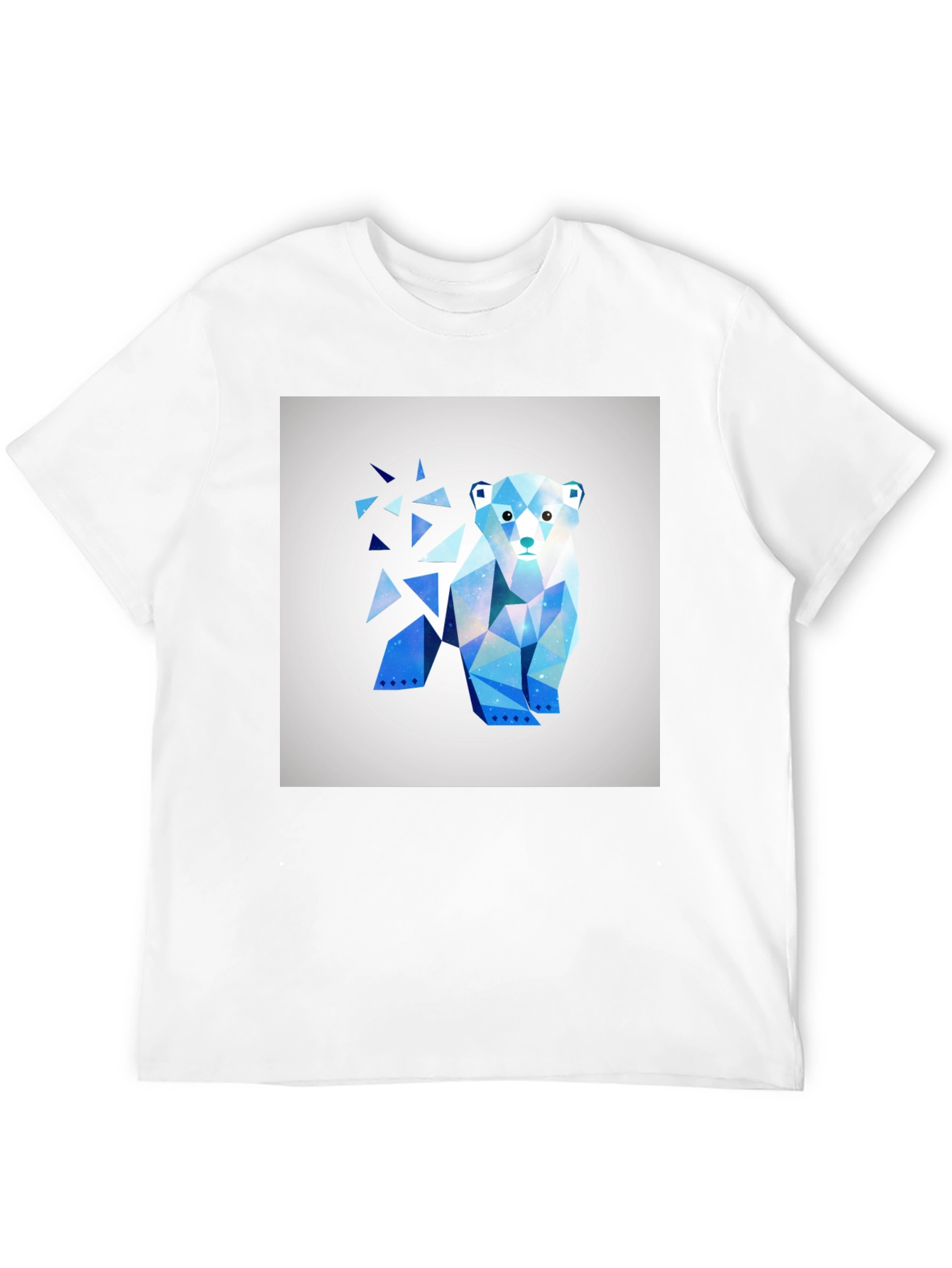 Geometric Polar Bear Graphic Tee - Modern Art Shirt