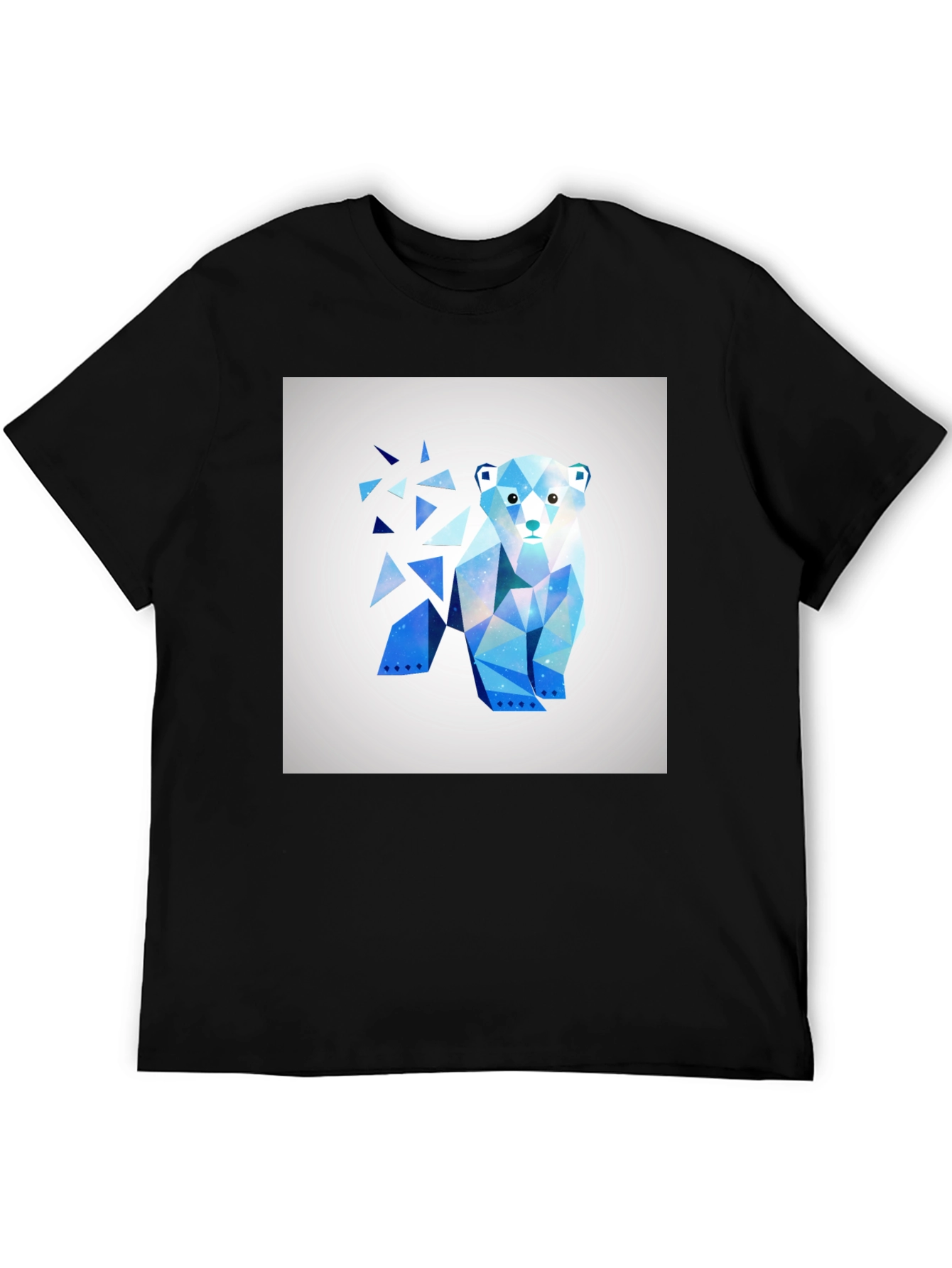 Geometric Polar Bear Graphic Tee - Modern Art Shirt