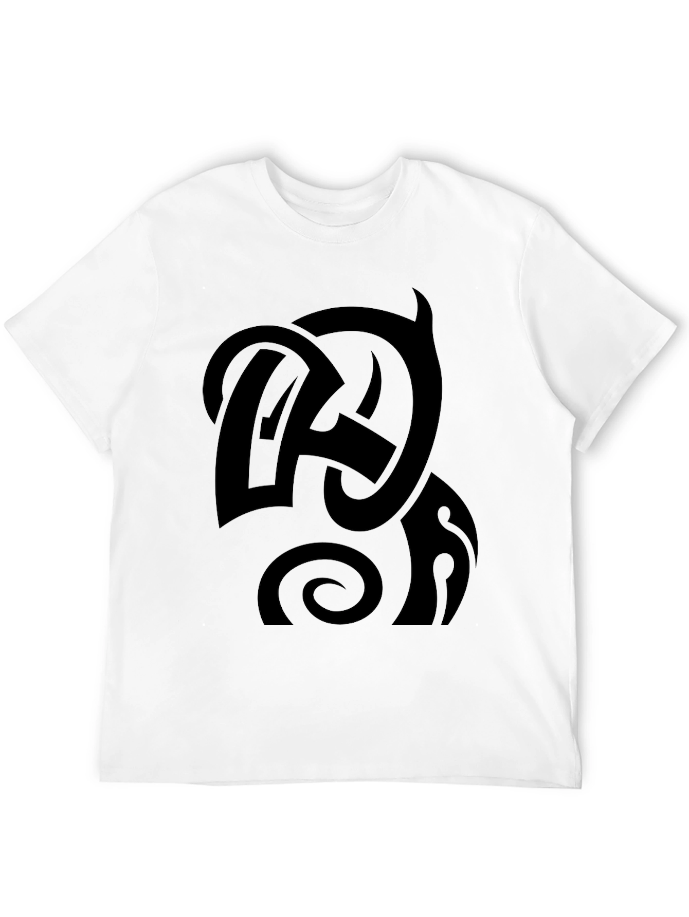 Black Graphic Tee - Abstract Design